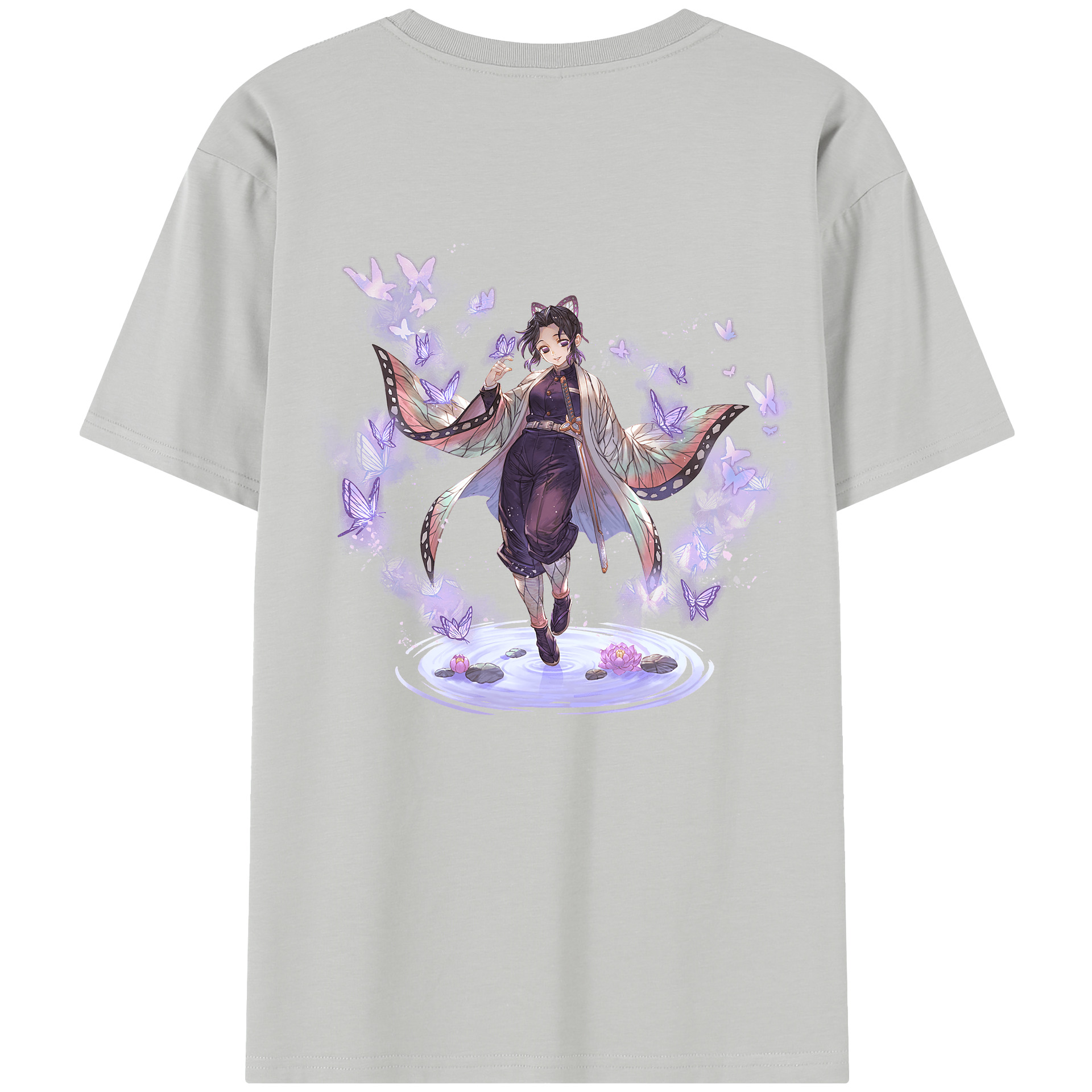 （画像用） 鬼滅の刃（きめつのやいば）蟲柱-胡蝶 しのぶ／こちょう しのぶ Kochou Shinobu レディース半袖Tシャツ(バックプリント)