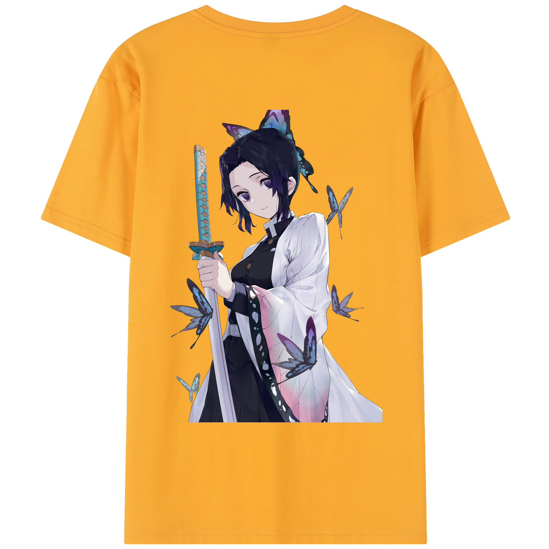 （画像用） 鬼滅の刃（きめつのやいば）蟲柱-胡蝶 しのぶ／こちょう しのぶ Kochou Shinobu レディース半袖Tシャツ(バックプリント)