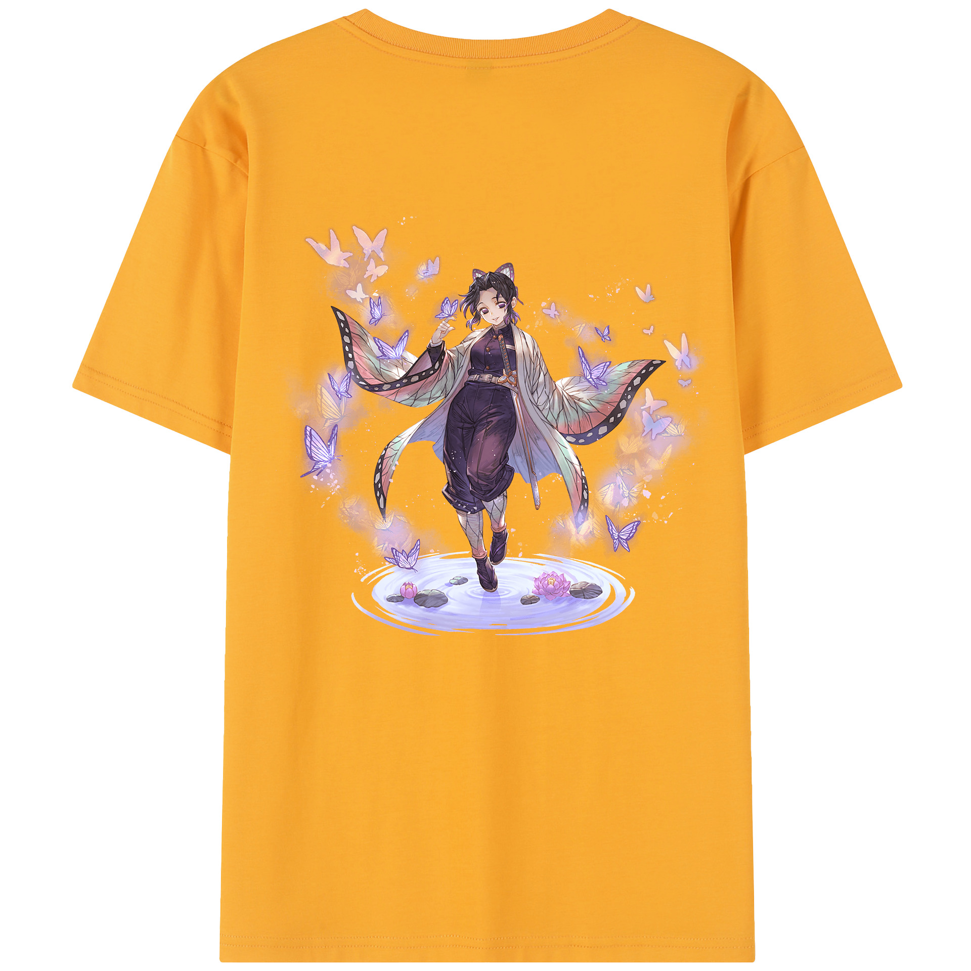 （画像用） 鬼滅の刃（きめつのやいば）蟲柱-胡蝶 しのぶ／こちょう しのぶ Kochou Shinobu レディース半袖Tシャツ(バックプリント)