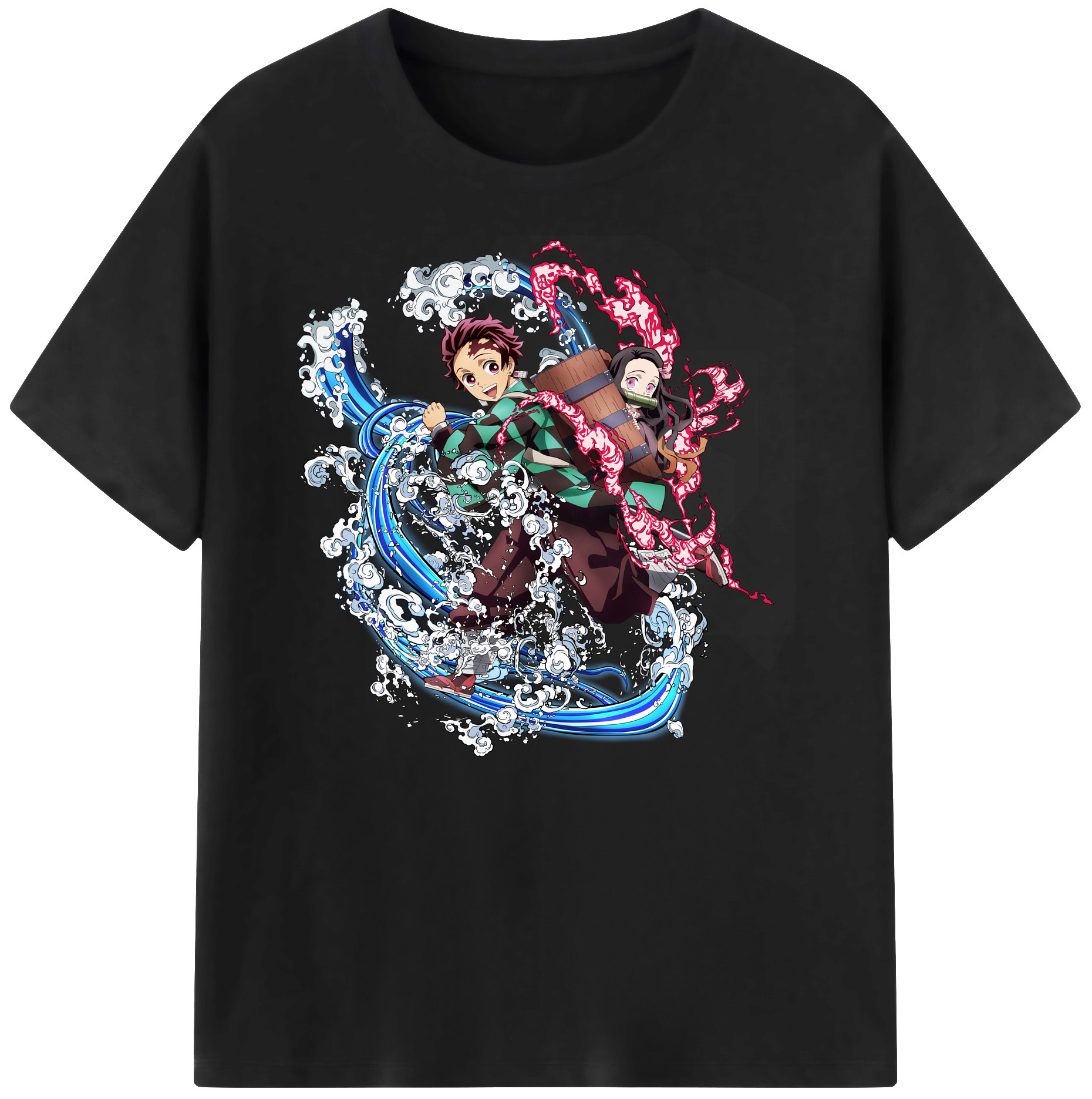 （画像用） 鬼滅の刃（きめつのやいば）竈門 禰󠄀豆子／かまど ねずこ Kamado Nezuko 綿100％ メンズ半袖Tシャツ｜肌触りやわらか＆通気性