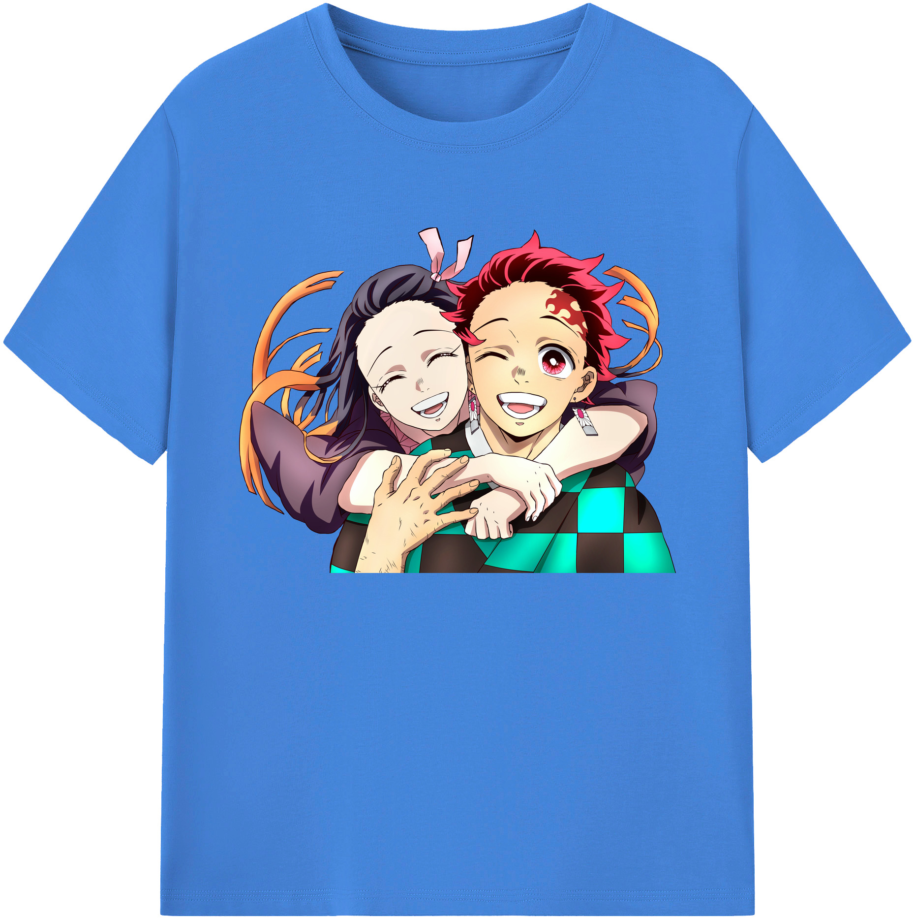 （画像用） 鬼滅の刃（きめつのやいば）竈門 禰󠄀豆子／かまど ねずこ Kamado Nezuko 綿100％ メンズ半袖Tシャツ｜肌触りやわらか＆通気性