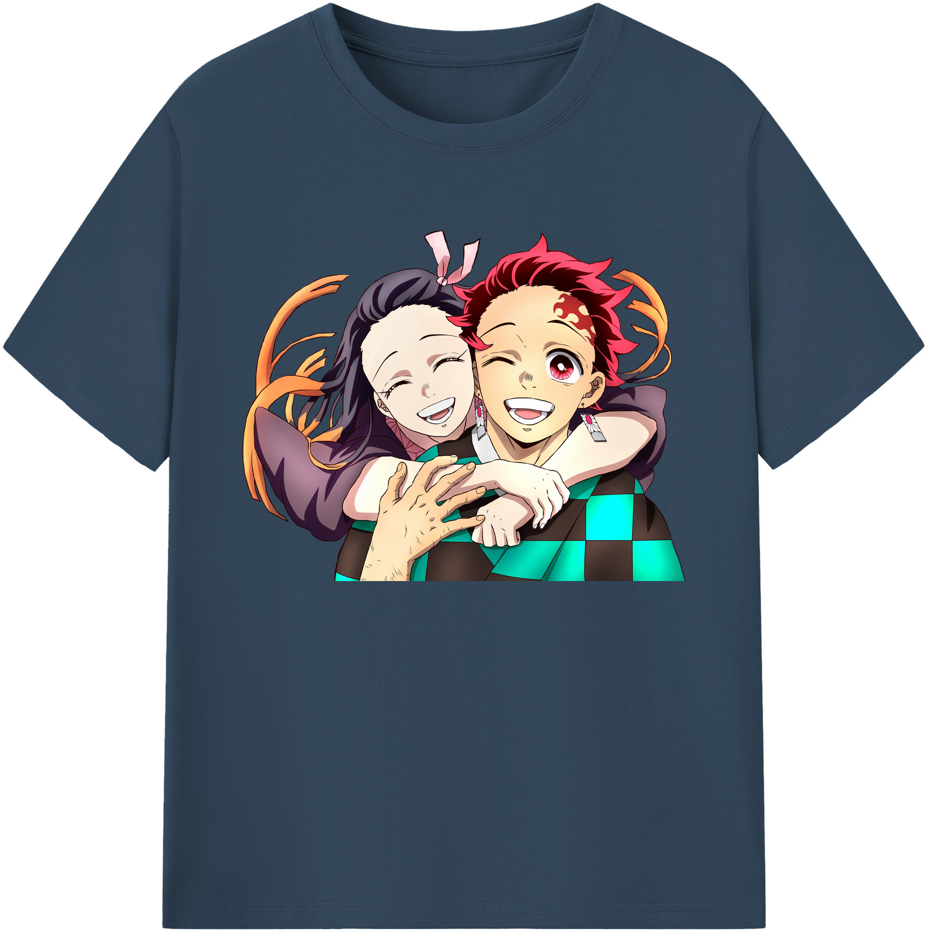 （画像用） 鬼滅の刃（きめつのやいば）竈門 禰󠄀豆子／かまど ねずこ Kamado Nezuko 綿100％ メンズ半袖Tシャツ｜肌触りやわらか＆通気性