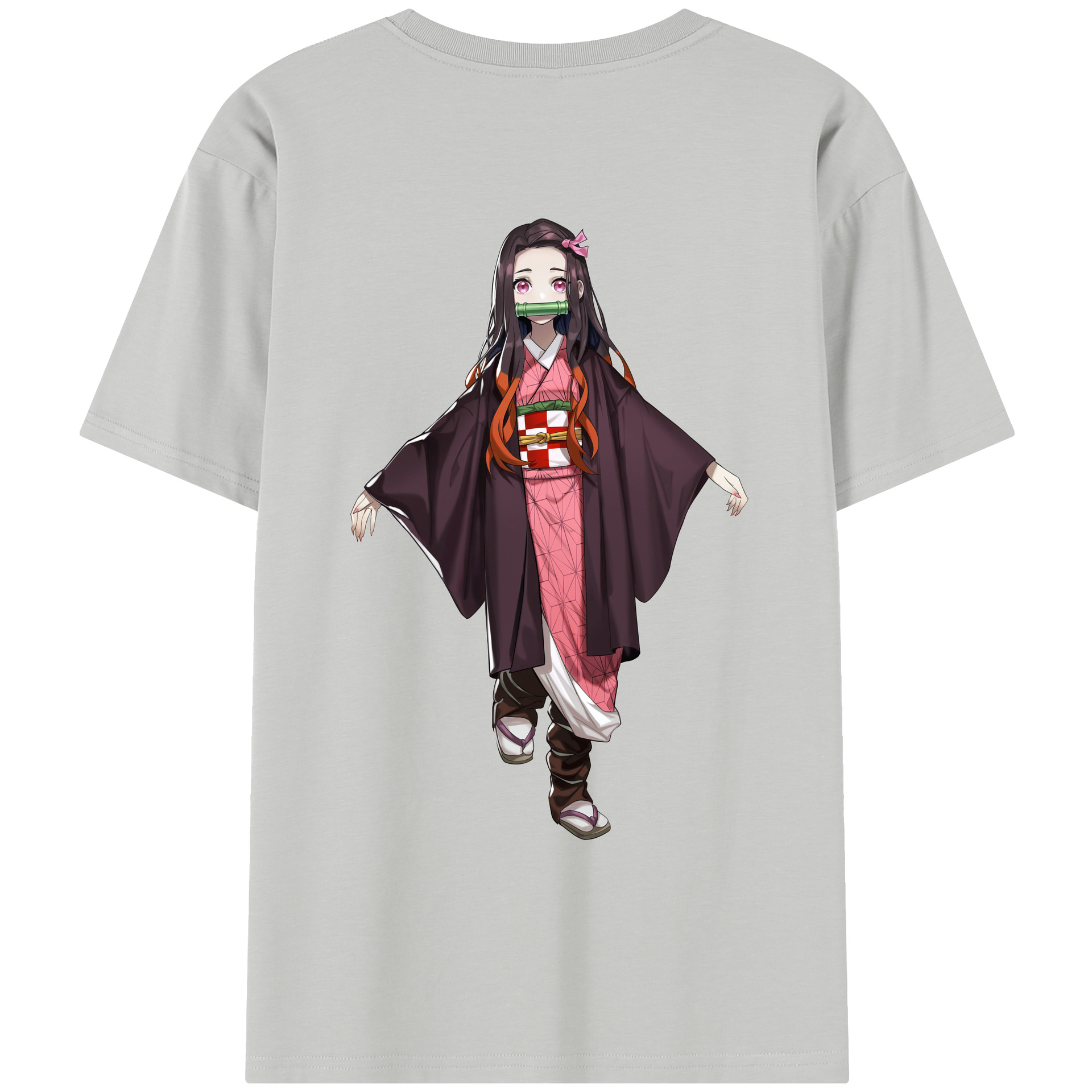 （画像用） 鬼滅の刃（きめつのやいば）竈門 禰󠄀豆子／かまど ねずこ Kamado Nezuko レディース半袖Tシャツ(バックプリント)
