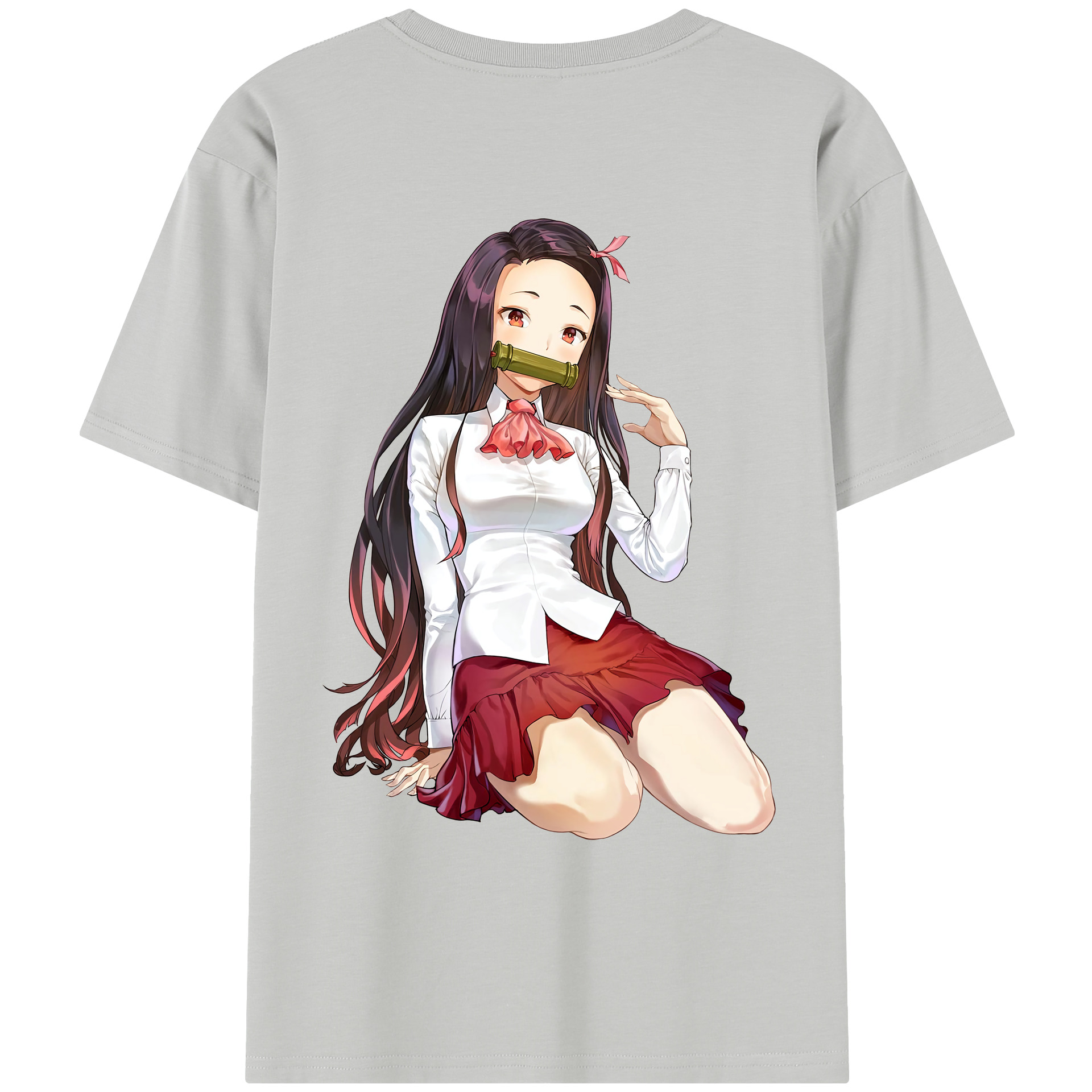 （画像用） 鬼滅の刃（きめつのやいば）竈門 禰󠄀豆子／かまど ねずこ Kamado Nezuko レディース半袖Tシャツ(バックプリント)