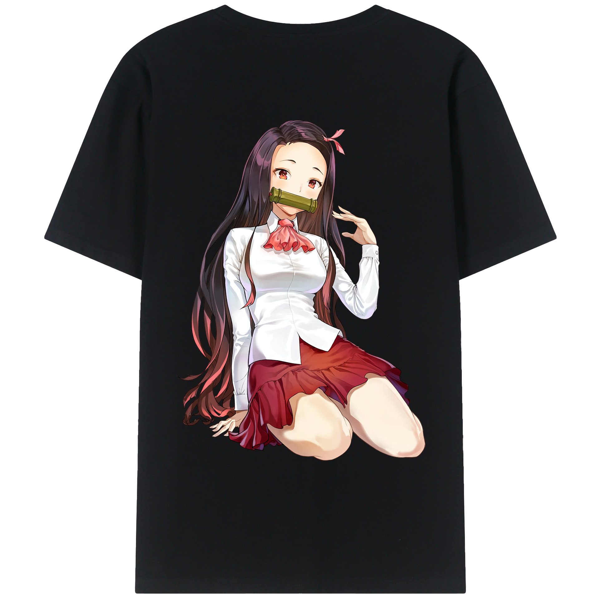 （画像用） 鬼滅の刃（きめつのやいば）竈門 禰󠄀豆子／かまど ねずこ Kamado Nezuko レディース半袖Tシャツ(バックプリント)