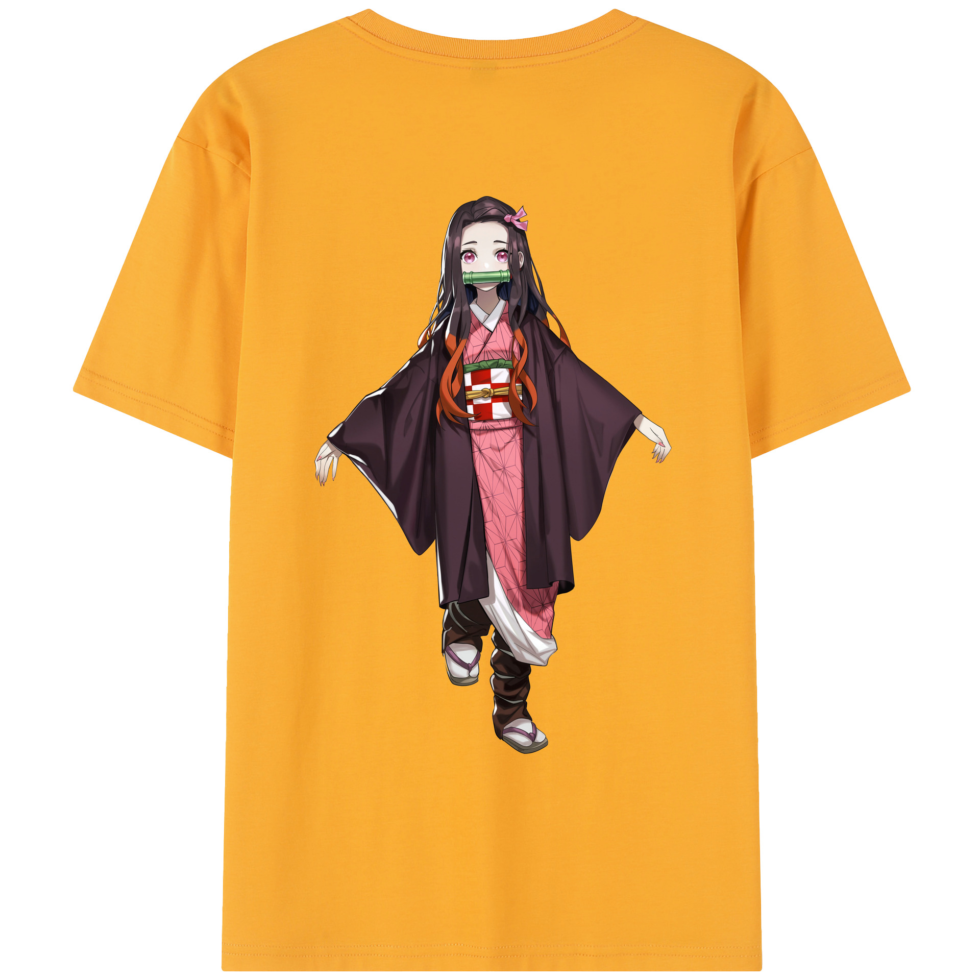 （画像用） 鬼滅の刃（きめつのやいば）竈門 禰󠄀豆子／かまど ねずこ Kamado Nezuko レディース半袖Tシャツ(バックプリント)