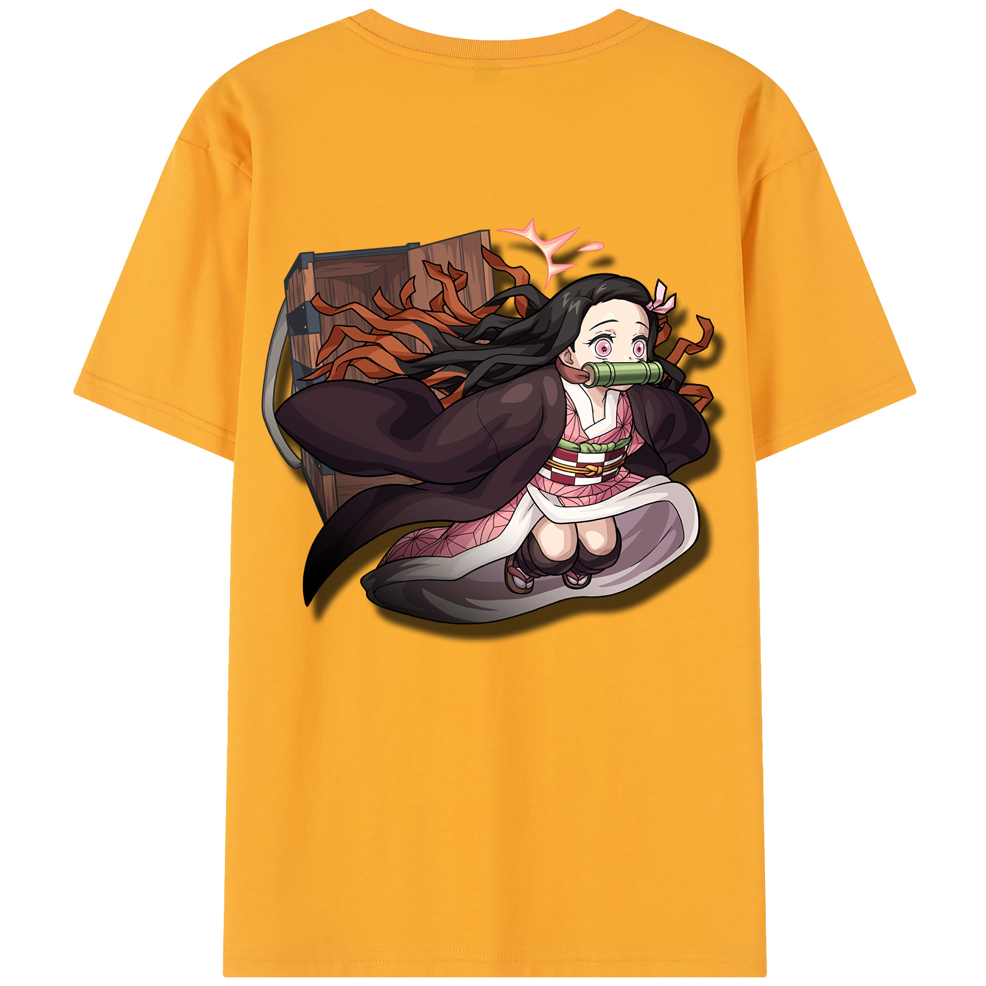 （画像用） 鬼滅の刃（きめつのやいば）竈門 禰󠄀豆子／かまど ねずこ Kamado Nezuko レディース半袖Tシャツ(バックプリント)