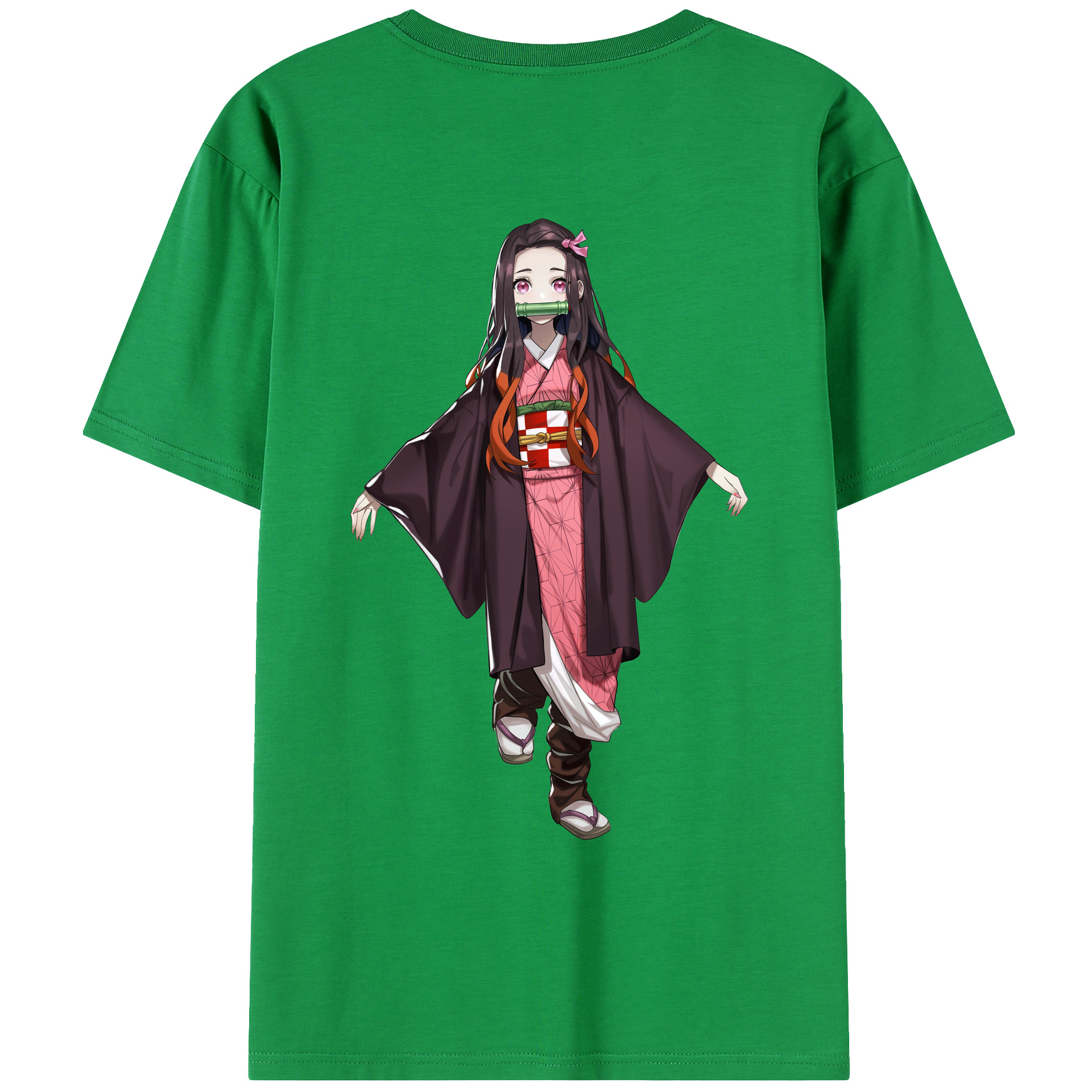 （画像用） 鬼滅の刃（きめつのやいば）竈門 禰󠄀豆子／かまど ねずこ Kamado Nezuko レディース半袖Tシャツ(バックプリント)