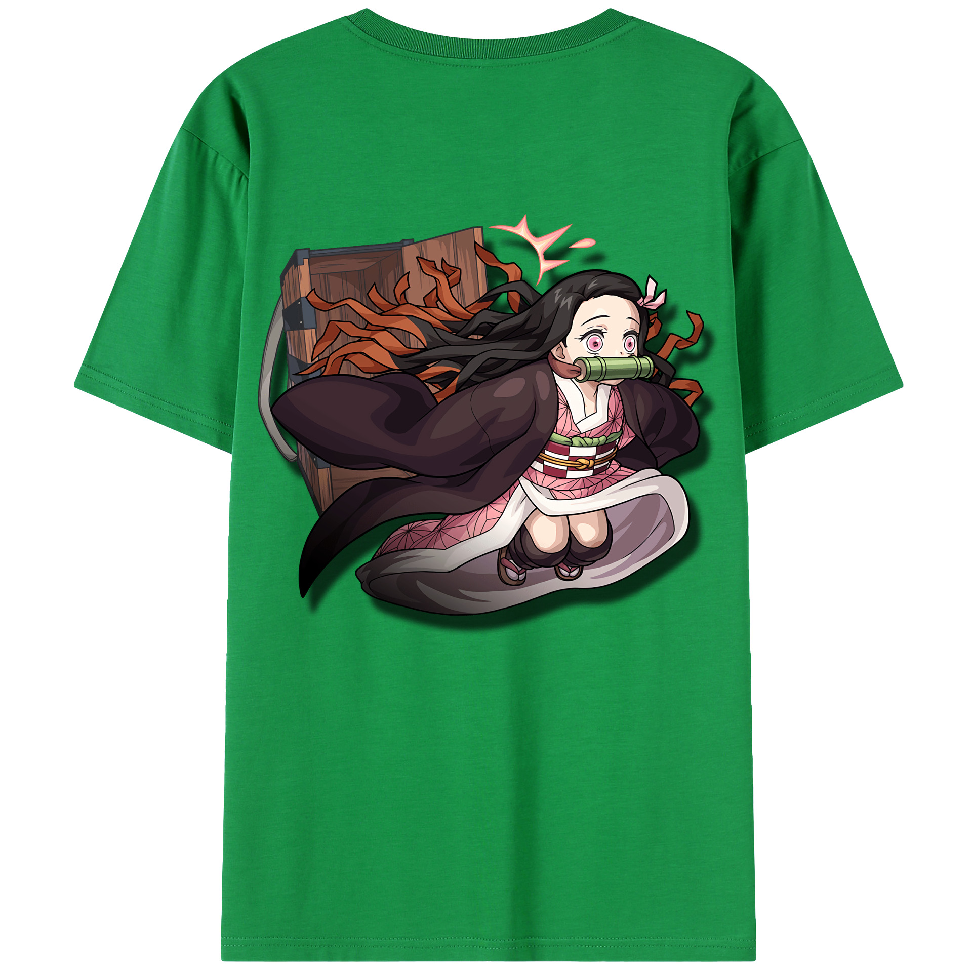 （画像用） 鬼滅の刃（きめつのやいば）竈門 禰󠄀豆子／かまど ねずこ Kamado Nezuko レディース半袖Tシャツ(バックプリント)