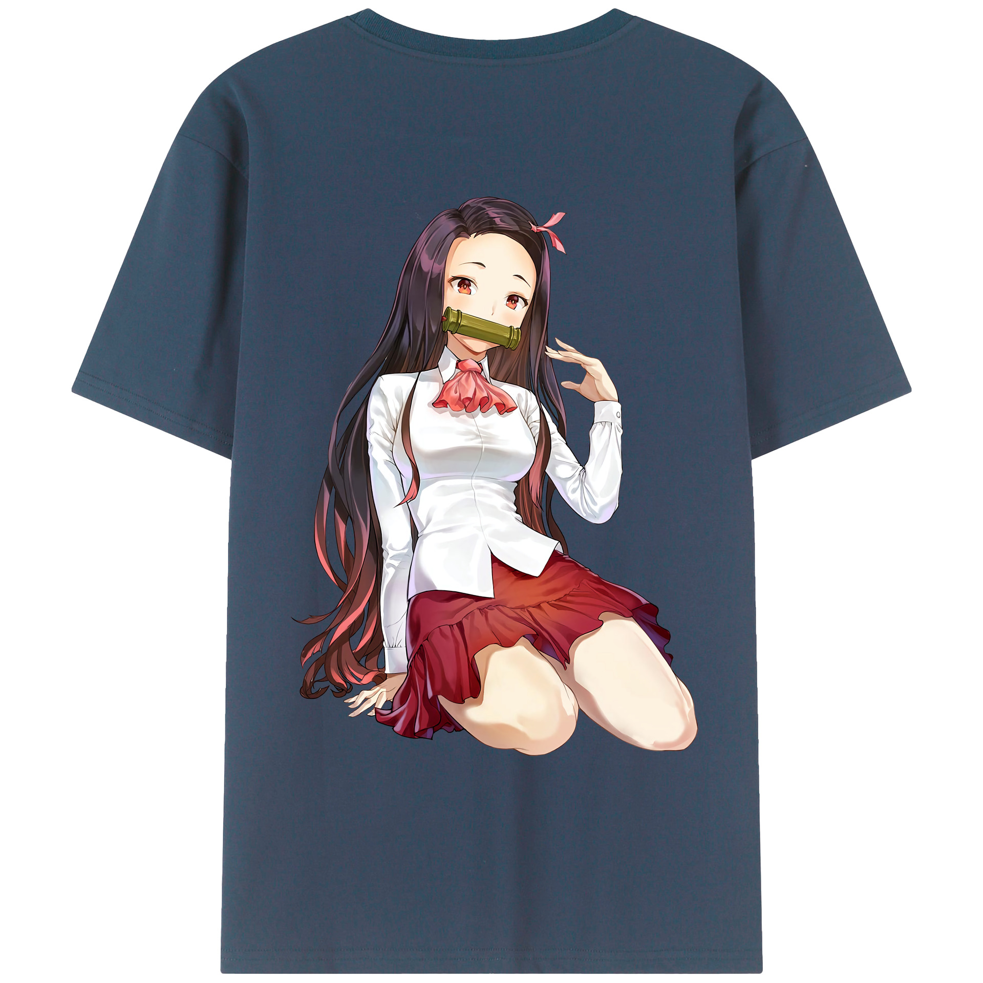 （画像用） 鬼滅の刃（きめつのやいば）竈門 禰󠄀豆子／かまど ねずこ Kamado Nezuko レディース半袖Tシャツ(バックプリント)