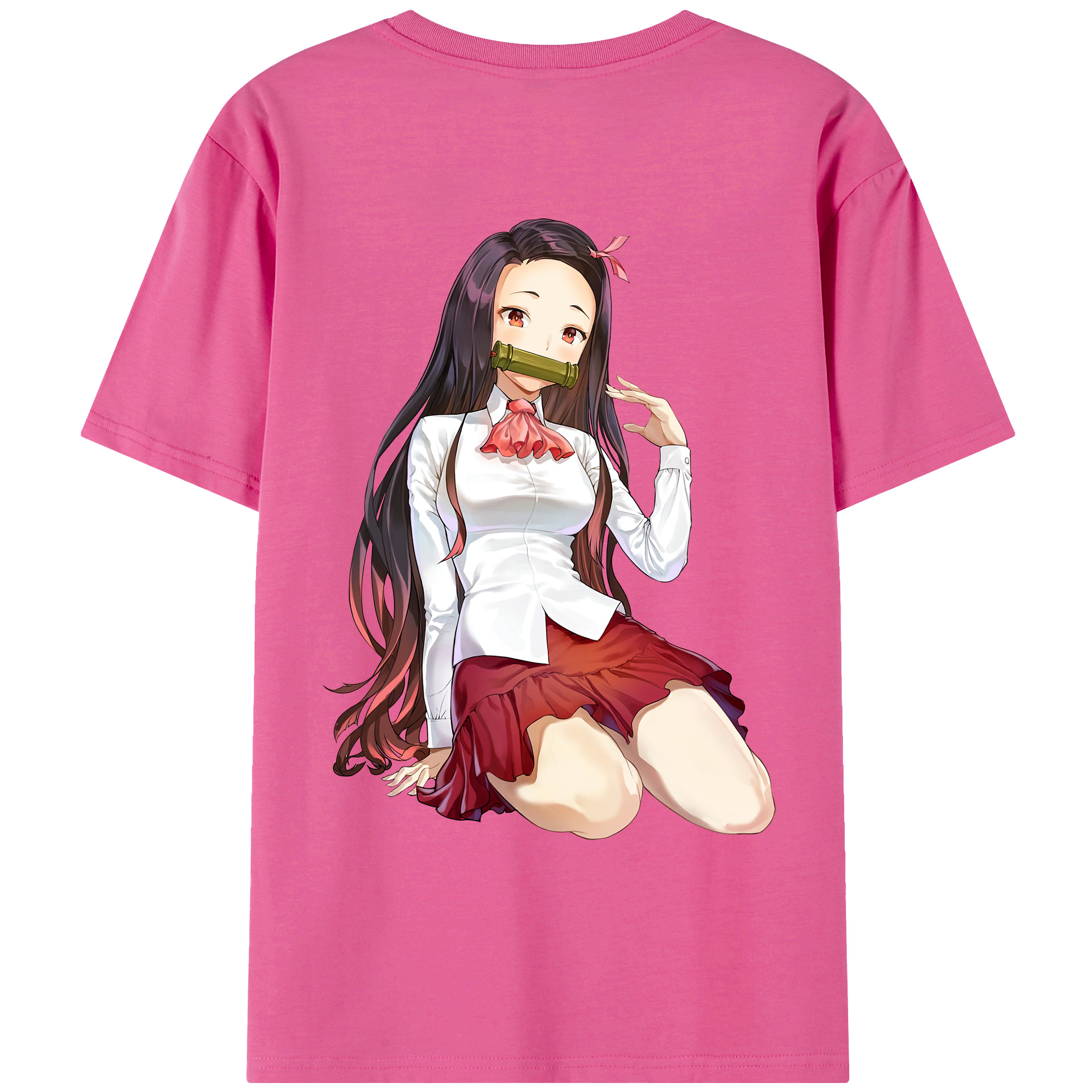 （画像用） 鬼滅の刃（きめつのやいば）竈門 禰󠄀豆子／かまど ねずこ Kamado Nezuko レディース半袖Tシャツ(バックプリント)