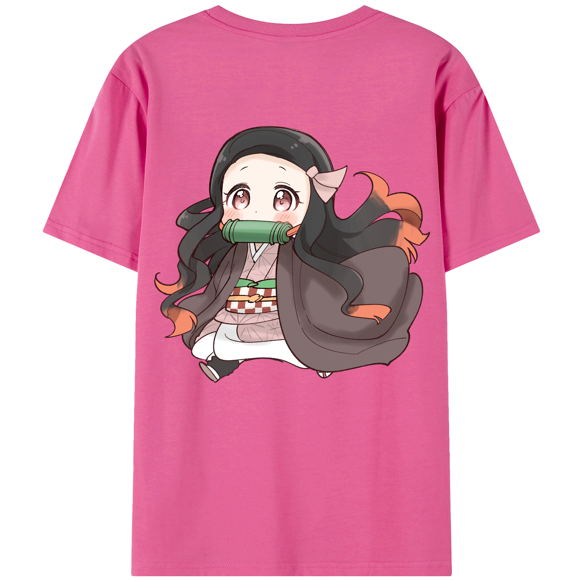 （画像用） 鬼滅の刃（きめつのやいば）竈門 禰󠄀豆子／かまど ねずこ Kamado Nezuko レディース半袖Tシャツ(バックプリント)