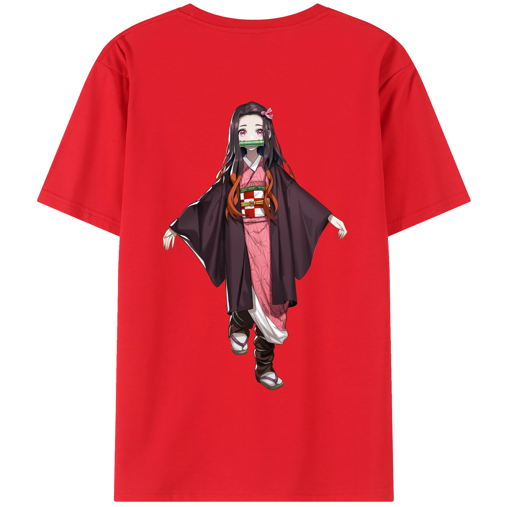 （画像用） 鬼滅の刃（きめつのやいば）竈門 禰󠄀豆子／かまど ねずこ Kamado Nezuko レディース半袖Tシャツ(バックプリント)