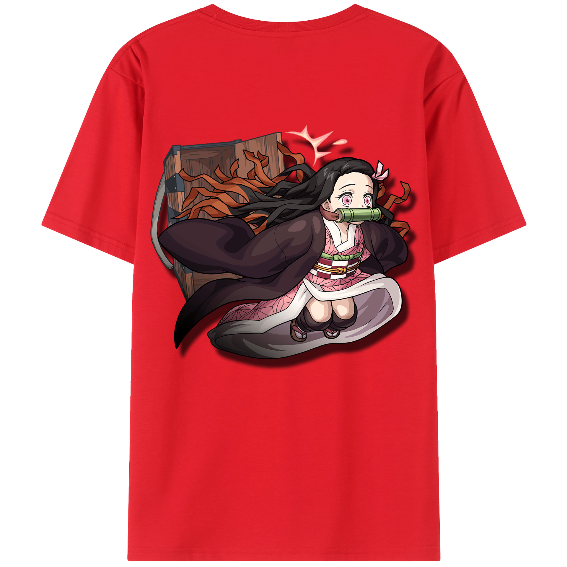 （画像用） 鬼滅の刃（きめつのやいば）竈門 禰󠄀豆子／かまど ねずこ Kamado Nezuko レディース半袖Tシャツ(バックプリント)