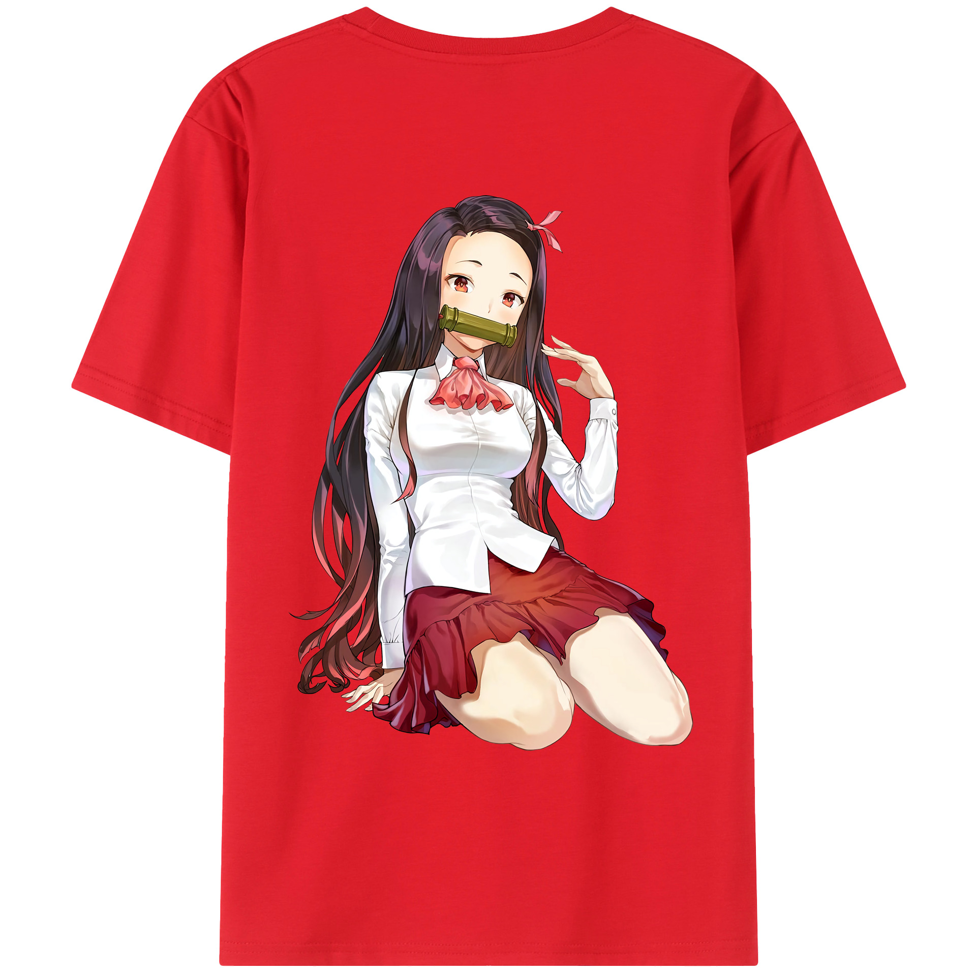 （画像用） 鬼滅の刃（きめつのやいば）竈門 禰󠄀豆子／かまど ねずこ Kamado Nezuko レディース半袖Tシャツ(バックプリント)