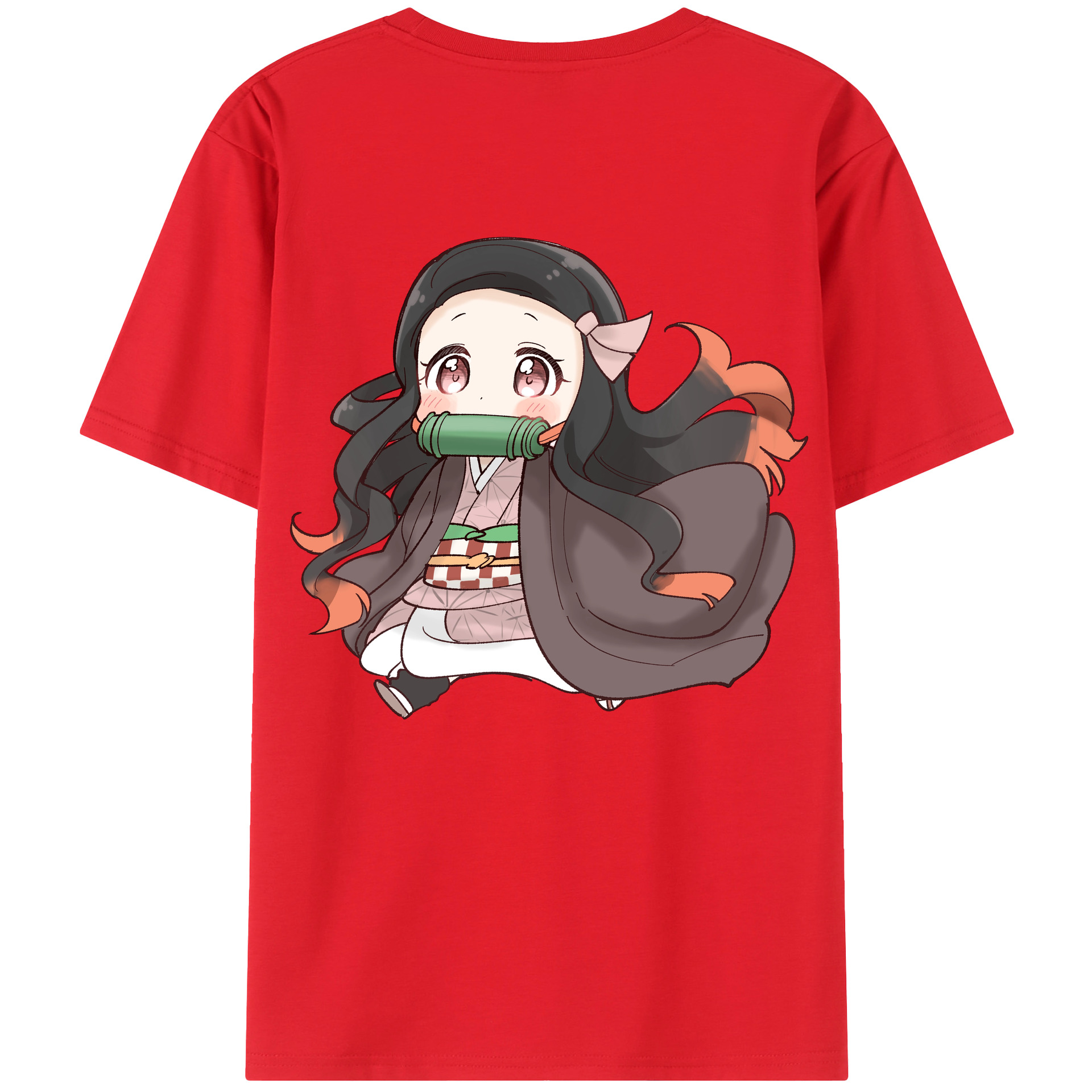 （画像用） 鬼滅の刃（きめつのやいば）竈門 禰󠄀豆子／かまど ねずこ Kamado Nezuko レディース半袖Tシャツ(バックプリント)