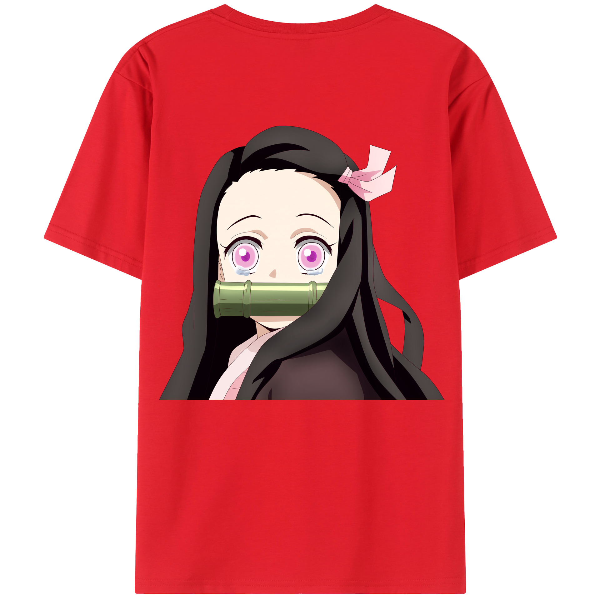 （画像用） 鬼滅の刃（きめつのやいば）竈門 禰󠄀豆子／かまど ねずこ Kamado Nezuko レディース半袖Tシャツ(バックプリント)