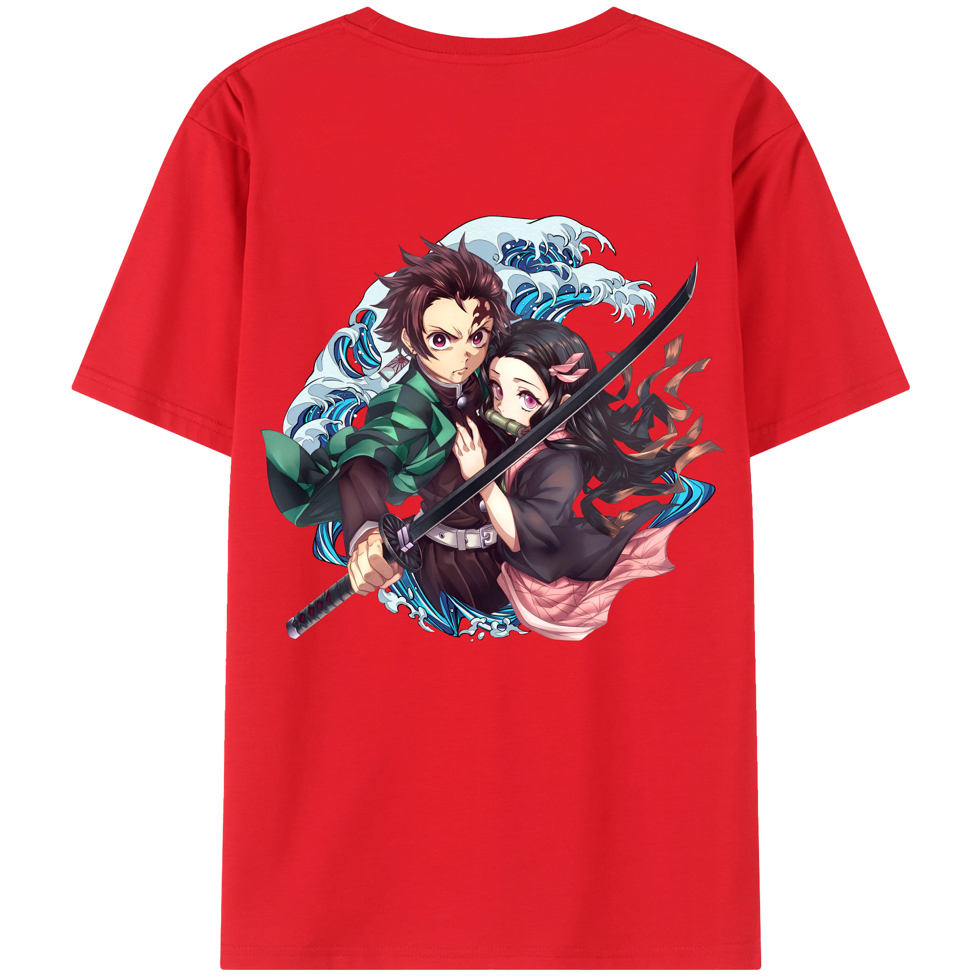 （画像用） 鬼滅の刃（きめつのやいば）竈門 禰󠄀豆子／かまど ねずこ Kamado Nezuko レディース半袖Tシャツ(バックプリント)