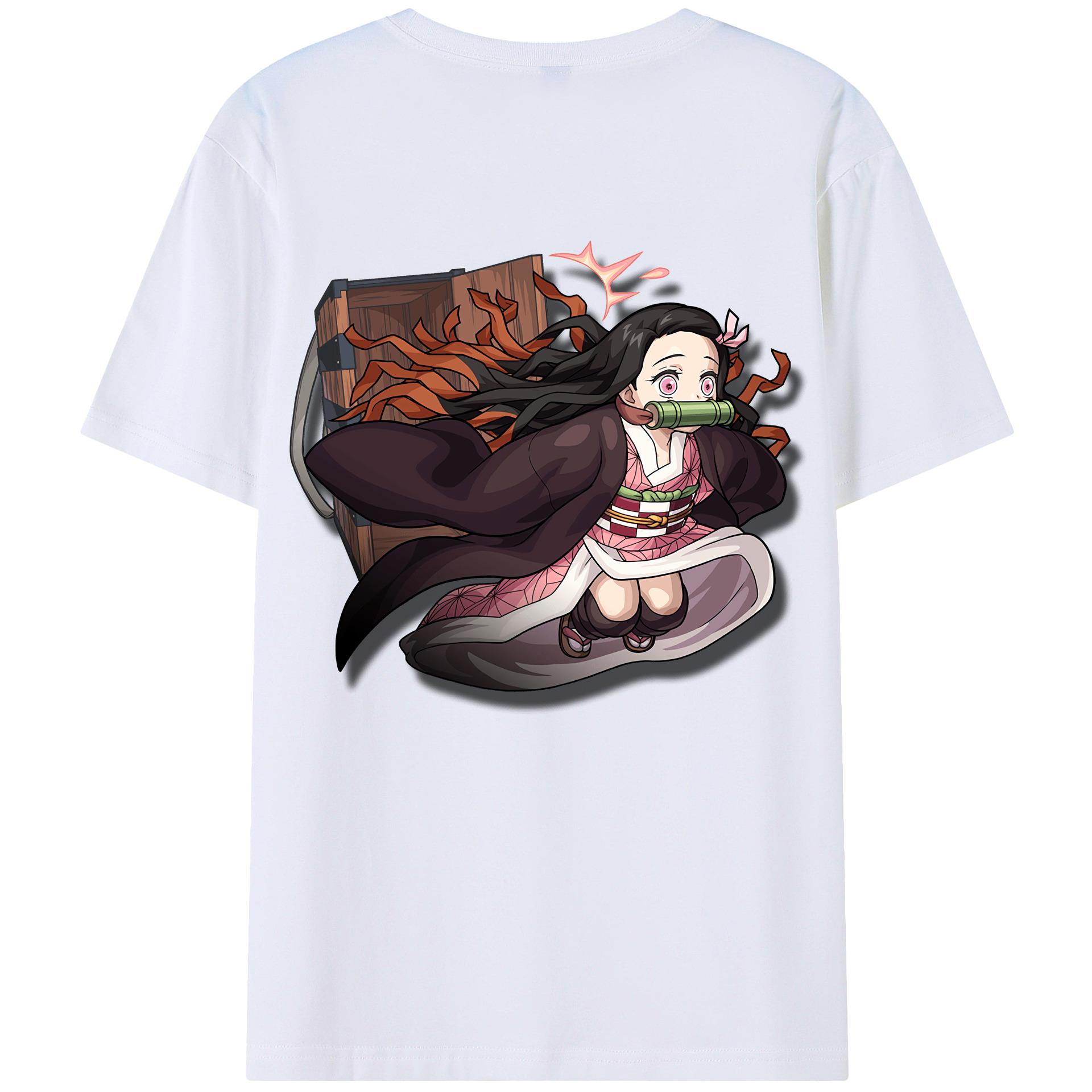 （画像用） 鬼滅の刃（きめつのやいば）竈門 禰󠄀豆子／かまど ねずこ Kamado Nezuko レディース半袖Tシャツ(バックプリント)