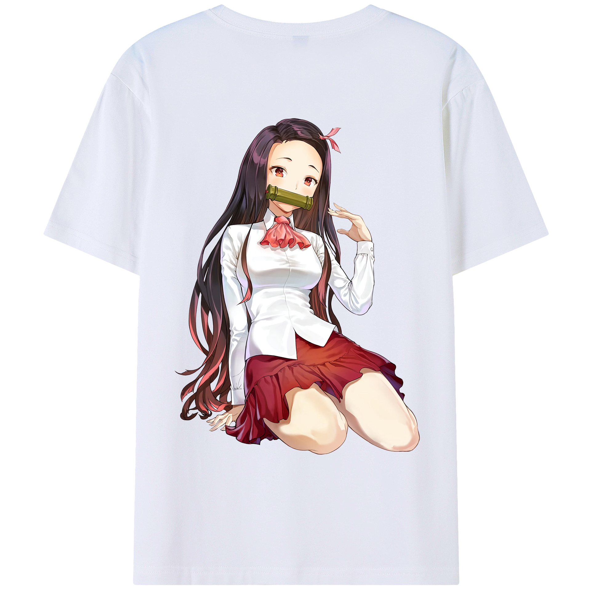 （画像用） 鬼滅の刃（きめつのやいば）竈門 禰󠄀豆子／かまど ねずこ Kamado Nezuko レディース半袖Tシャツ(バックプリント)