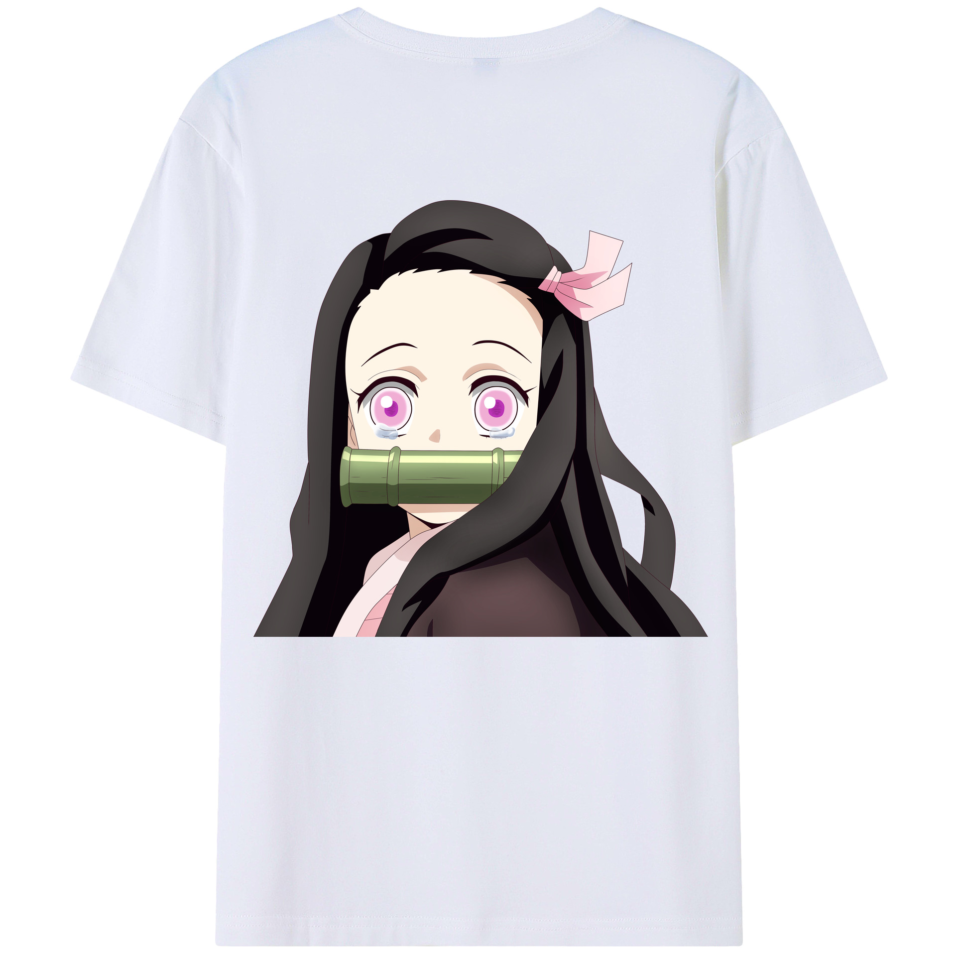 （画像用） 鬼滅の刃（きめつのやいば）竈門 禰󠄀豆子／かまど ねずこ Kamado Nezuko レディース半袖Tシャツ(バックプリント)