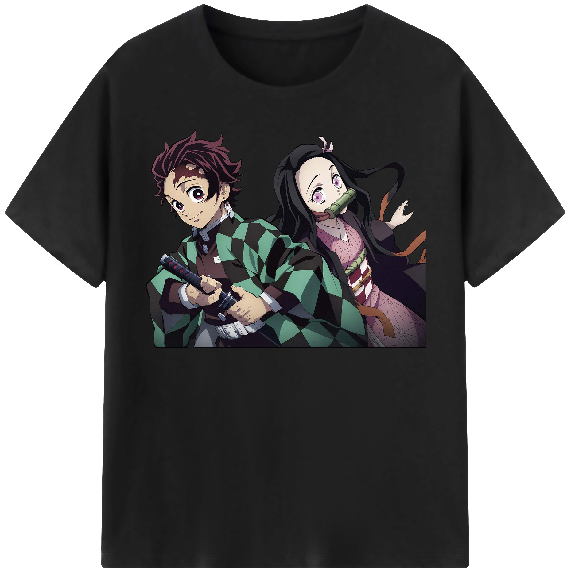 （画像用） 鬼滅の刃（きめつのやいば）竈門 禰󠄀豆子／かまど ねずこ Kamado Nezuko レディースカジュアルプリントTシャツ（綿100％）