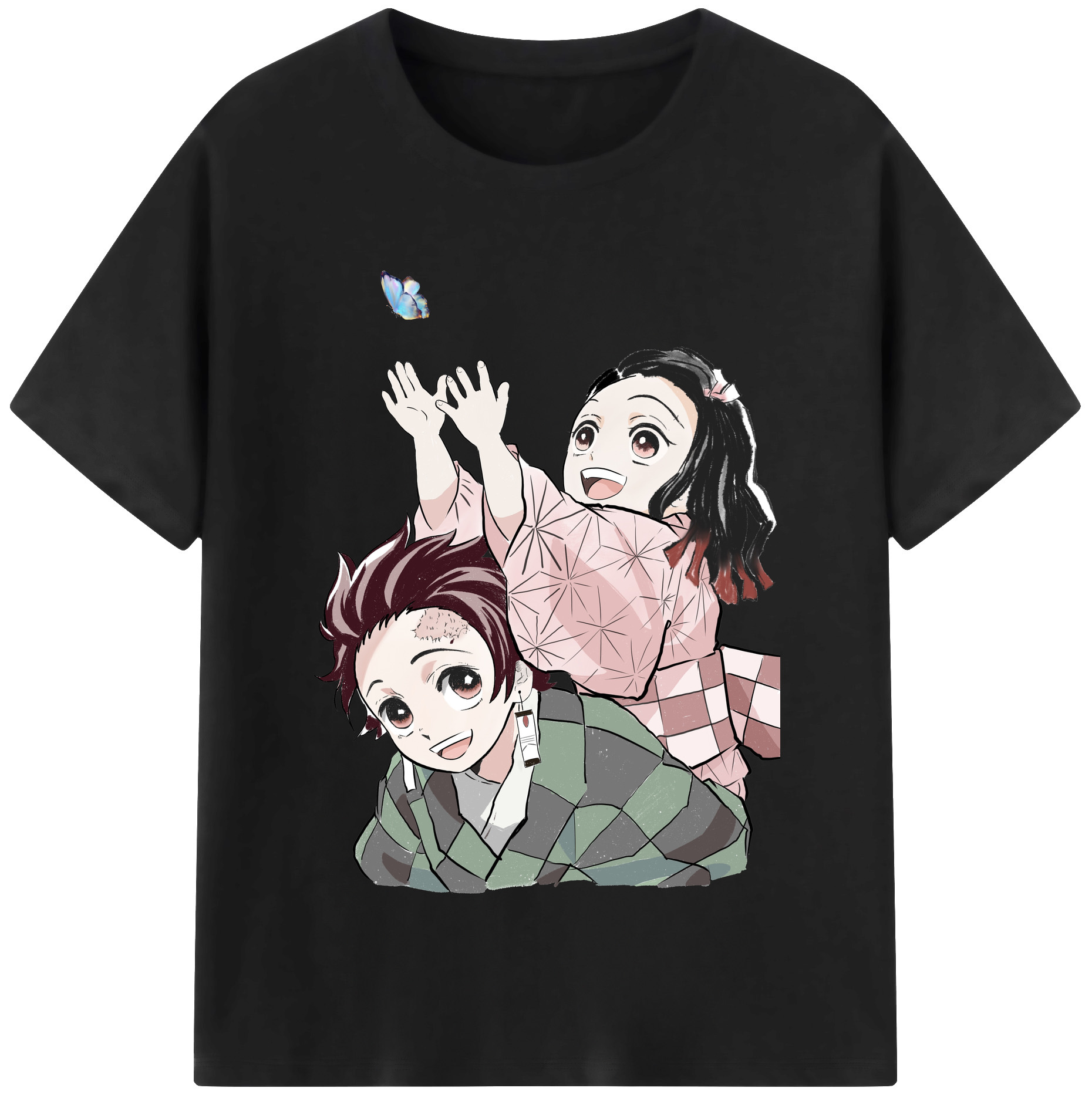 （画像用） 鬼滅の刃（きめつのやいば）竈門 禰󠄀豆子／かまど ねずこ Kamado Nezuko レディースカジュアルプリントTシャツ（綿100％）