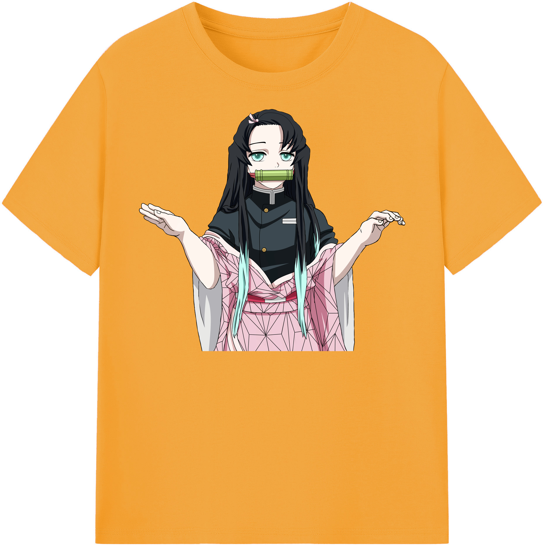 （画像用） 鬼滅の刃（きめつのやいば）竈門 禰󠄀豆子／かまど ねずこ Kamado Nezuko レディースカジュアルプリントTシャツ（綿100％）