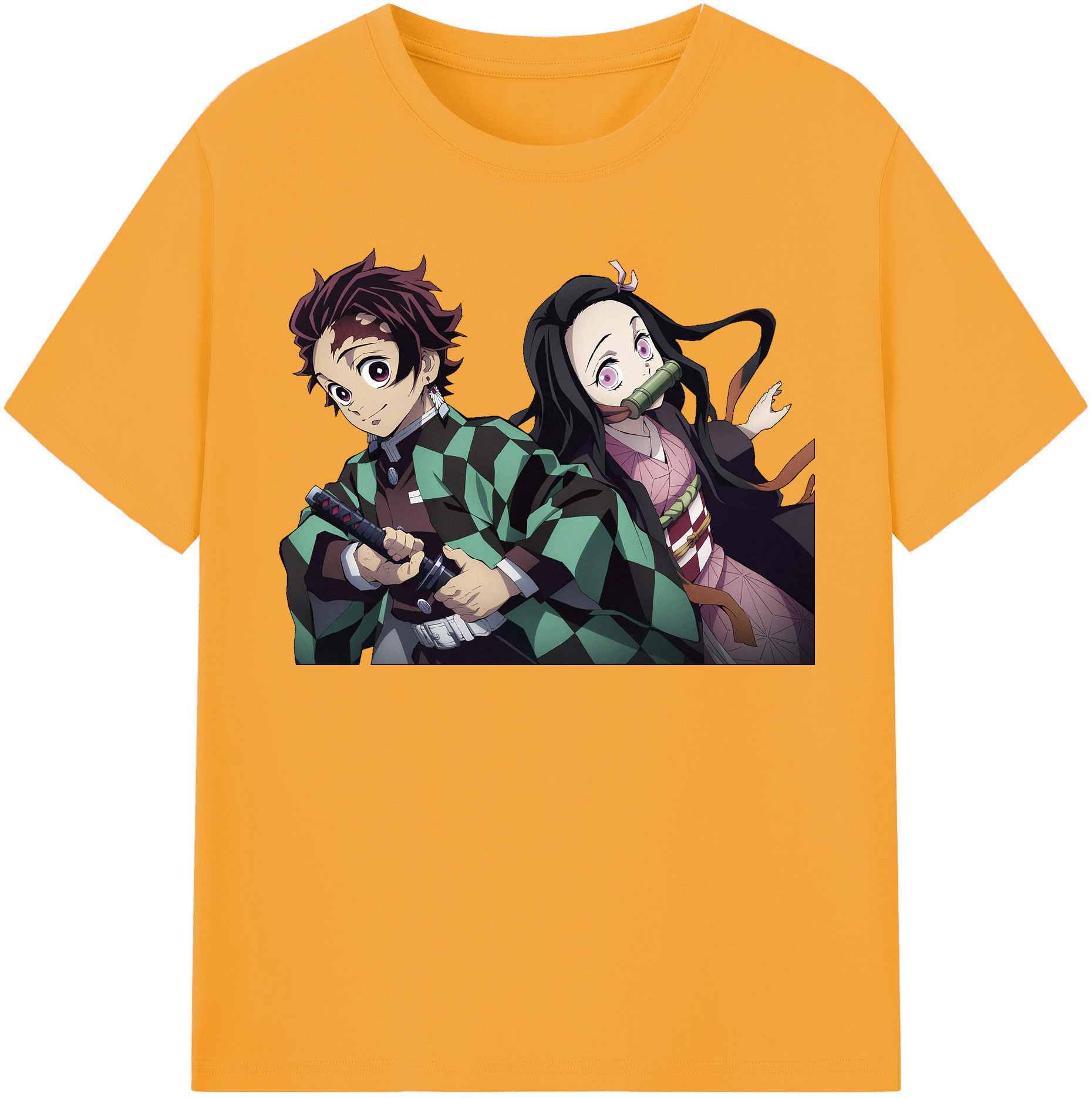 （画像用） 鬼滅の刃（きめつのやいば）竈門 禰󠄀豆子／かまど ねずこ Kamado Nezuko レディースカジュアルプリントTシャツ（綿100％）