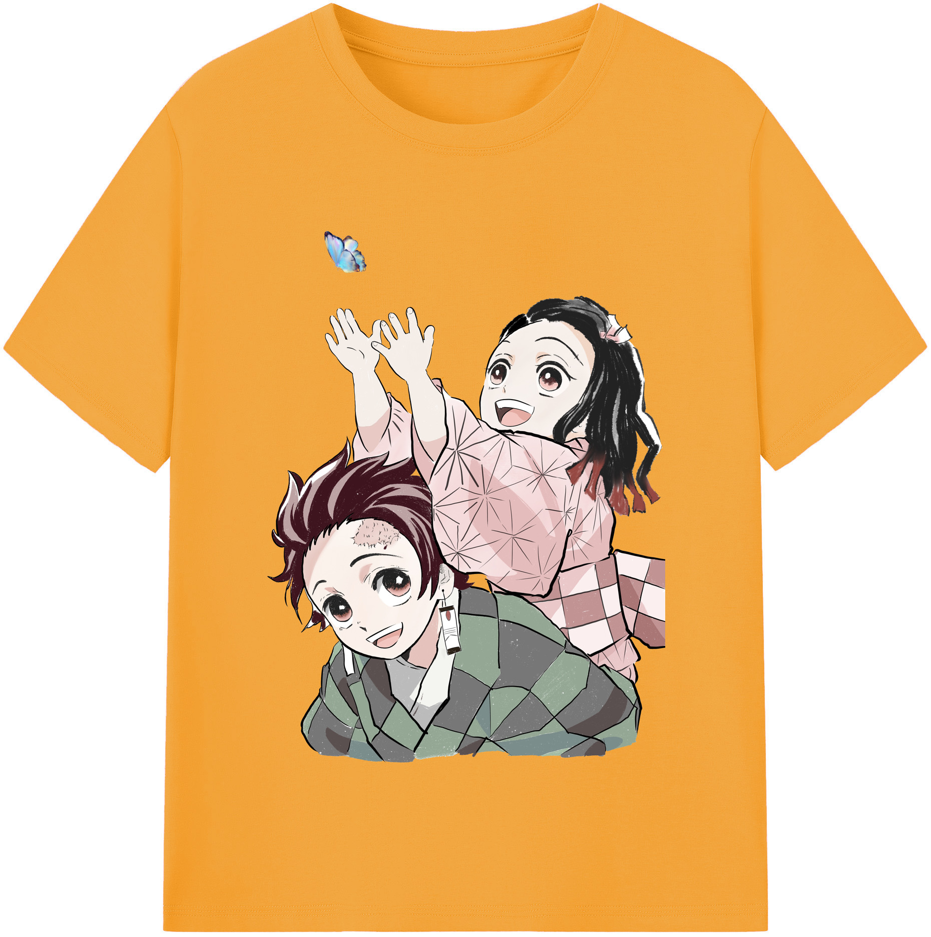 （画像用） 鬼滅の刃（きめつのやいば）竈門 禰󠄀豆子／かまど ねずこ Kamado Nezuko レディースカジュアルプリントTシャツ（綿100％）
