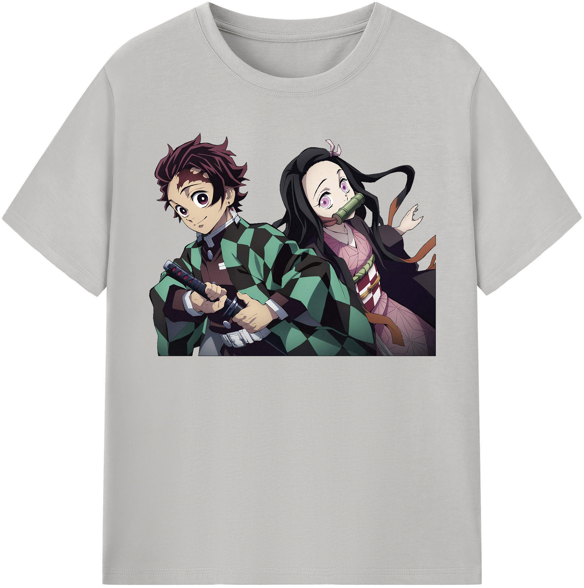 （画像用） 鬼滅の刃（きめつのやいば）竈門 禰󠄀豆子／かまど ねずこ Kamado Nezuko レディースカジュアルプリントTシャツ（綿100％）