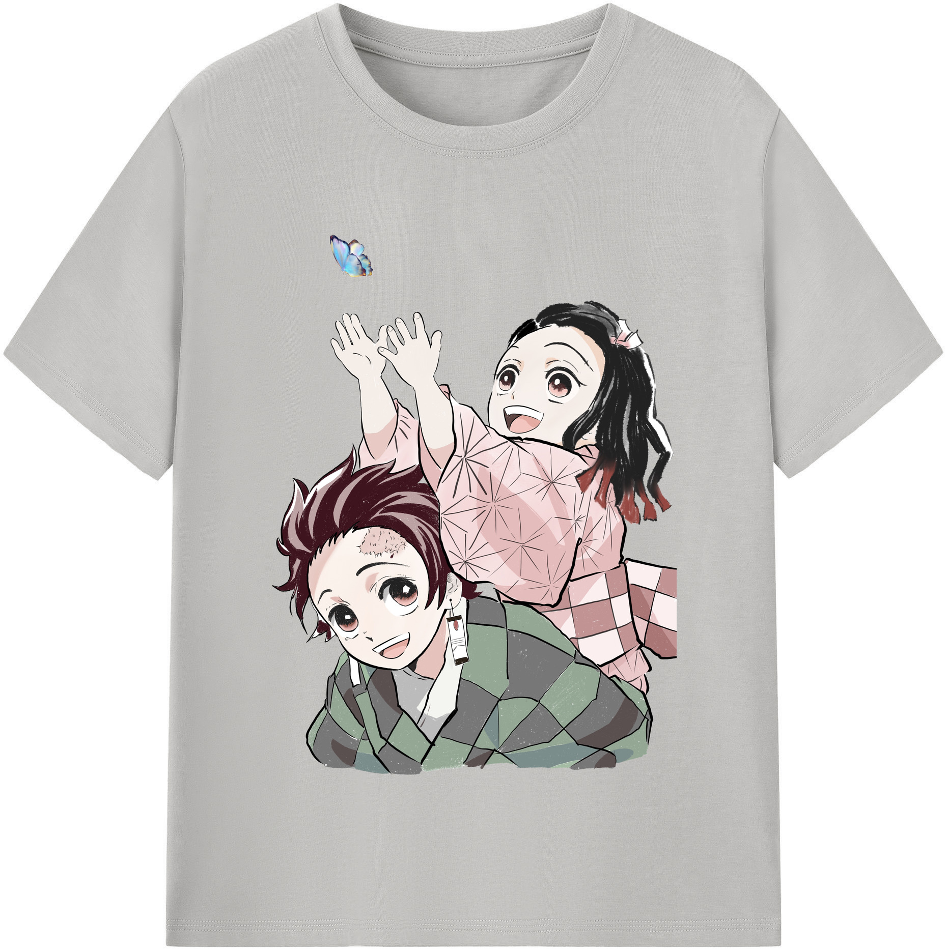 （画像用） 鬼滅の刃（きめつのやいば）竈門 禰󠄀豆子／かまど ねずこ Kamado Nezuko レディースカジュアルプリントTシャツ（綿100％）