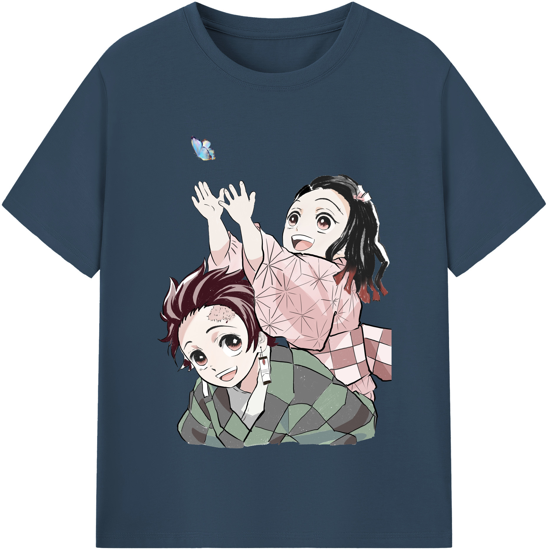 （画像用） 鬼滅の刃（きめつのやいば）竈門 禰󠄀豆子／かまど ねずこ Kamado Nezuko レディースカジュアルプリントTシャツ（綿100％）