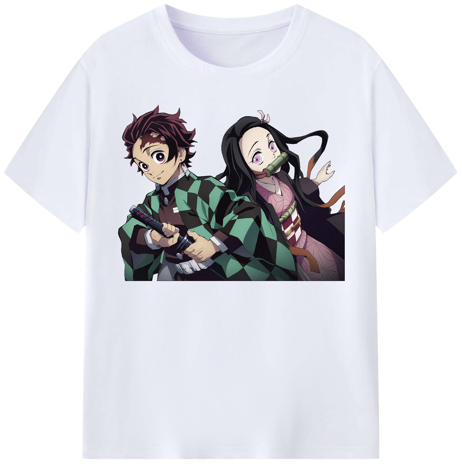 （画像用） 鬼滅の刃（きめつのやいば）竈門 禰󠄀豆子／かまど ねずこ Kamado Nezuko レディースカジュアルプリントTシャツ（綿100％）