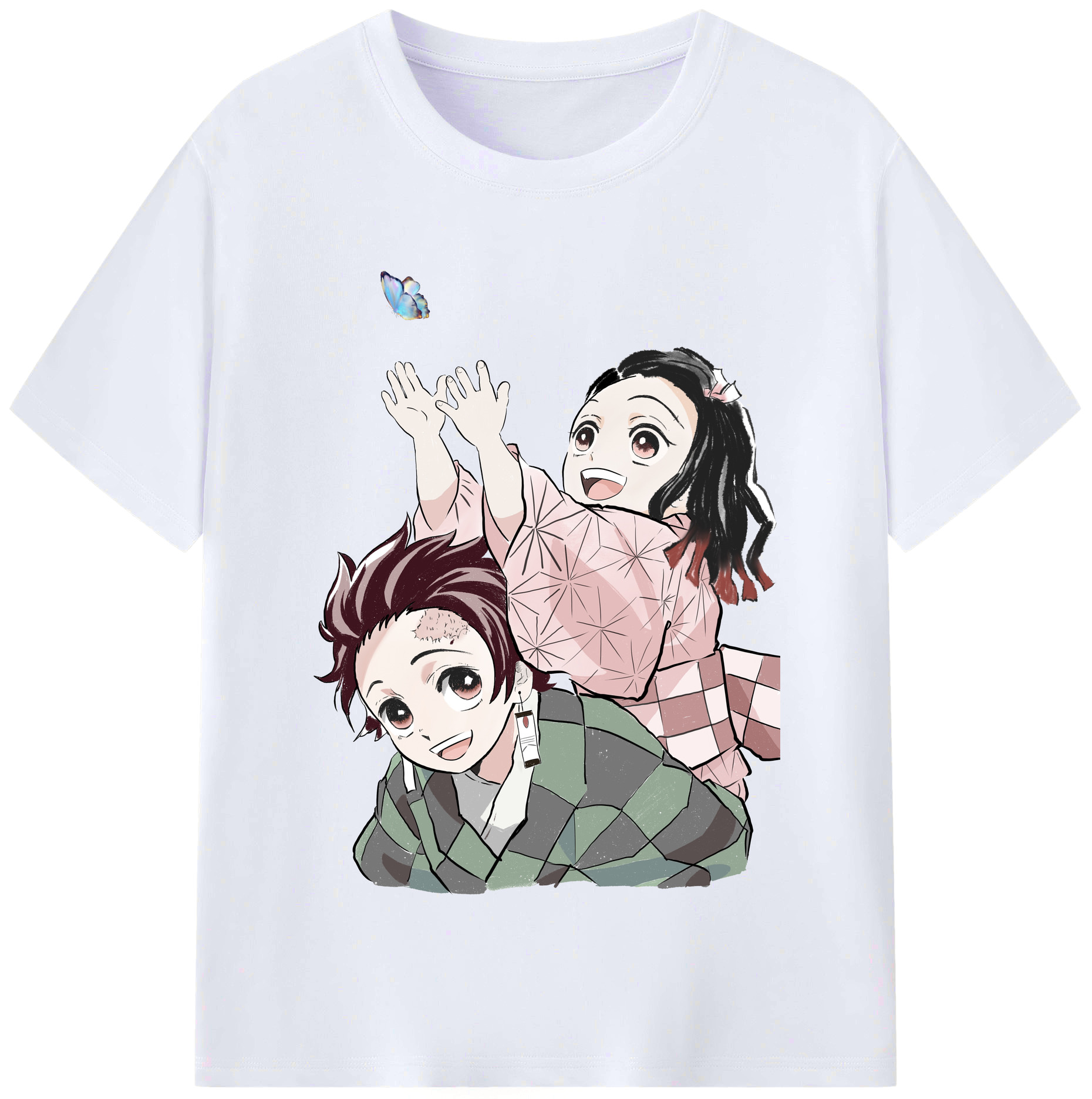 （画像用） 鬼滅の刃（きめつのやいば）竈門 禰󠄀豆子／かまど ねずこ Kamado Nezuko レディースカジュアルプリントTシャツ（綿100％）