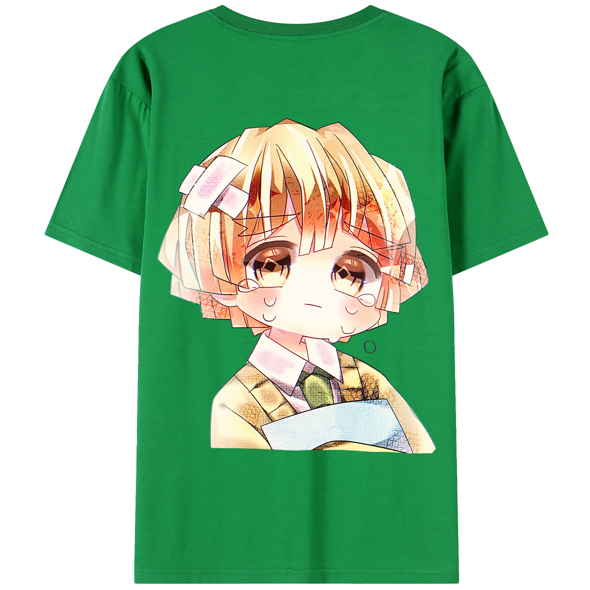 （画像用） 鬼滅の刃（きめつのやいば）我妻 善逸／あがつま ぜんいつ Agatsuma Zenitsu 綿100％ メンズ半袖Tシャツ（バックプリント） 通気性