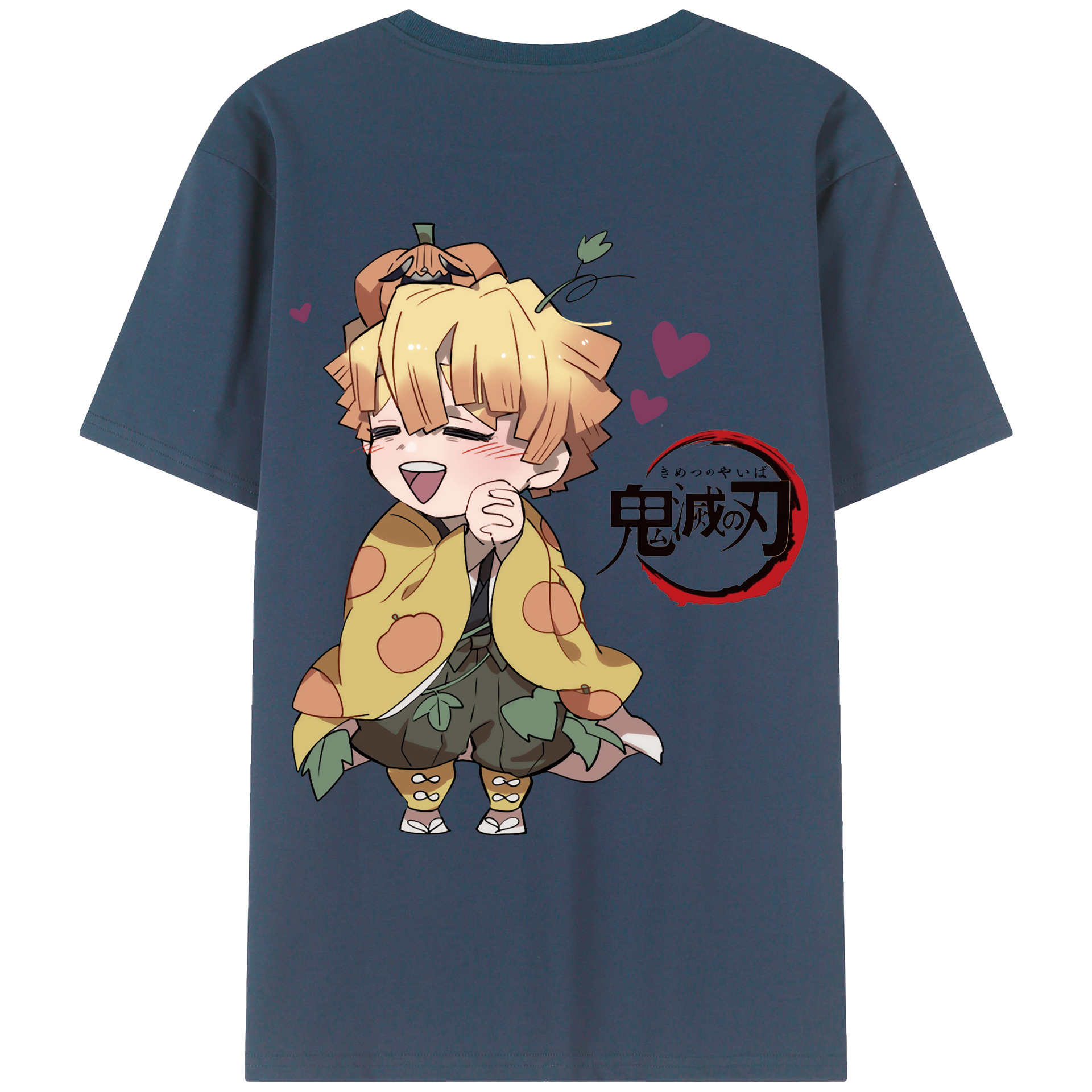 （画像用） 鬼滅の刃（きめつのやいば）我妻 善逸／あがつま ぜんいつ Agatsuma Zenitsu 綿100％ メンズ半袖Tシャツ（バックプリント） 通気性