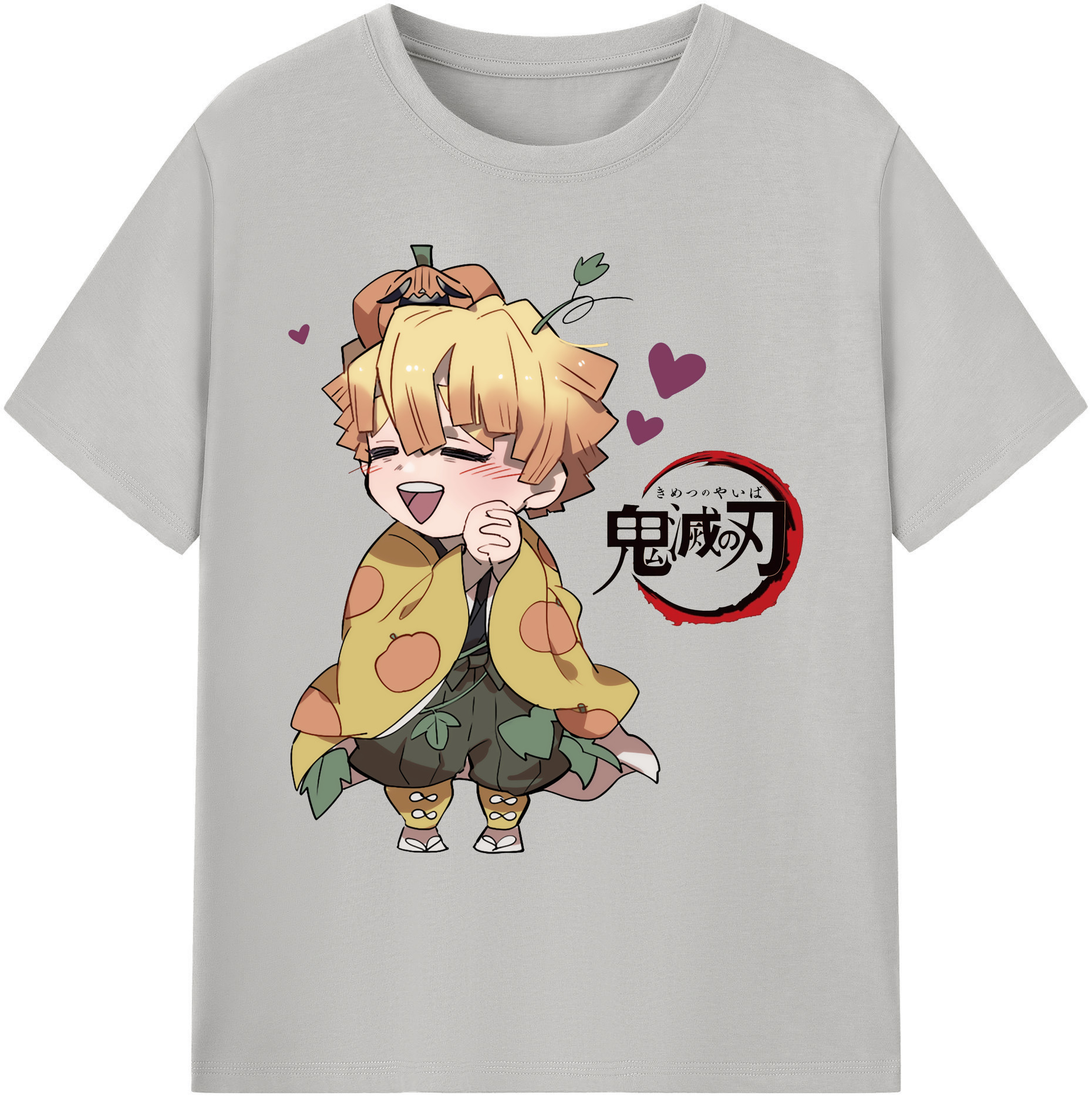 （画像用） 鬼滅の刃（きめつのやいば）我妻 善逸／あがつま ぜんいつ Agatsuma Zenitsu 綿100％ メンズ半袖Tシャツ｜肌触りやわらか＆通気性