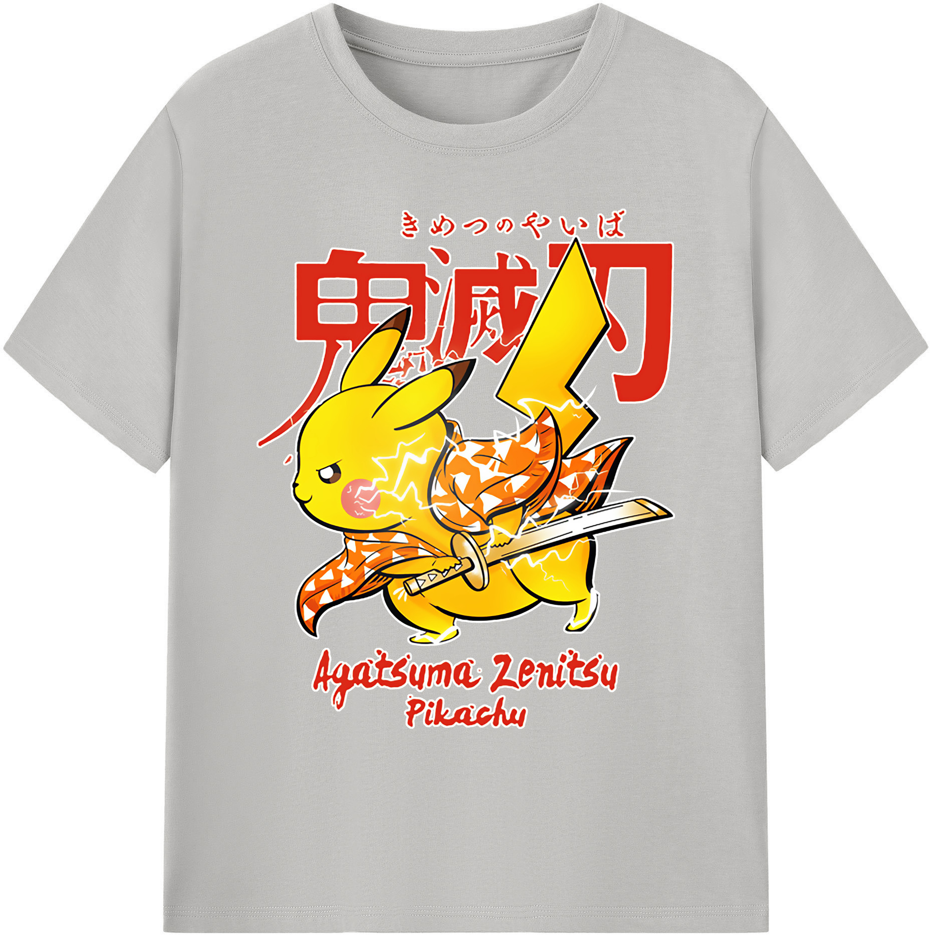 （画像用） 鬼滅の刃（きめつのやいば）我妻 善逸／あがつま ぜんいつ Agatsuma Zenitsu 綿100％ メンズ半袖Tシャツ｜肌触りやわらか＆通気性