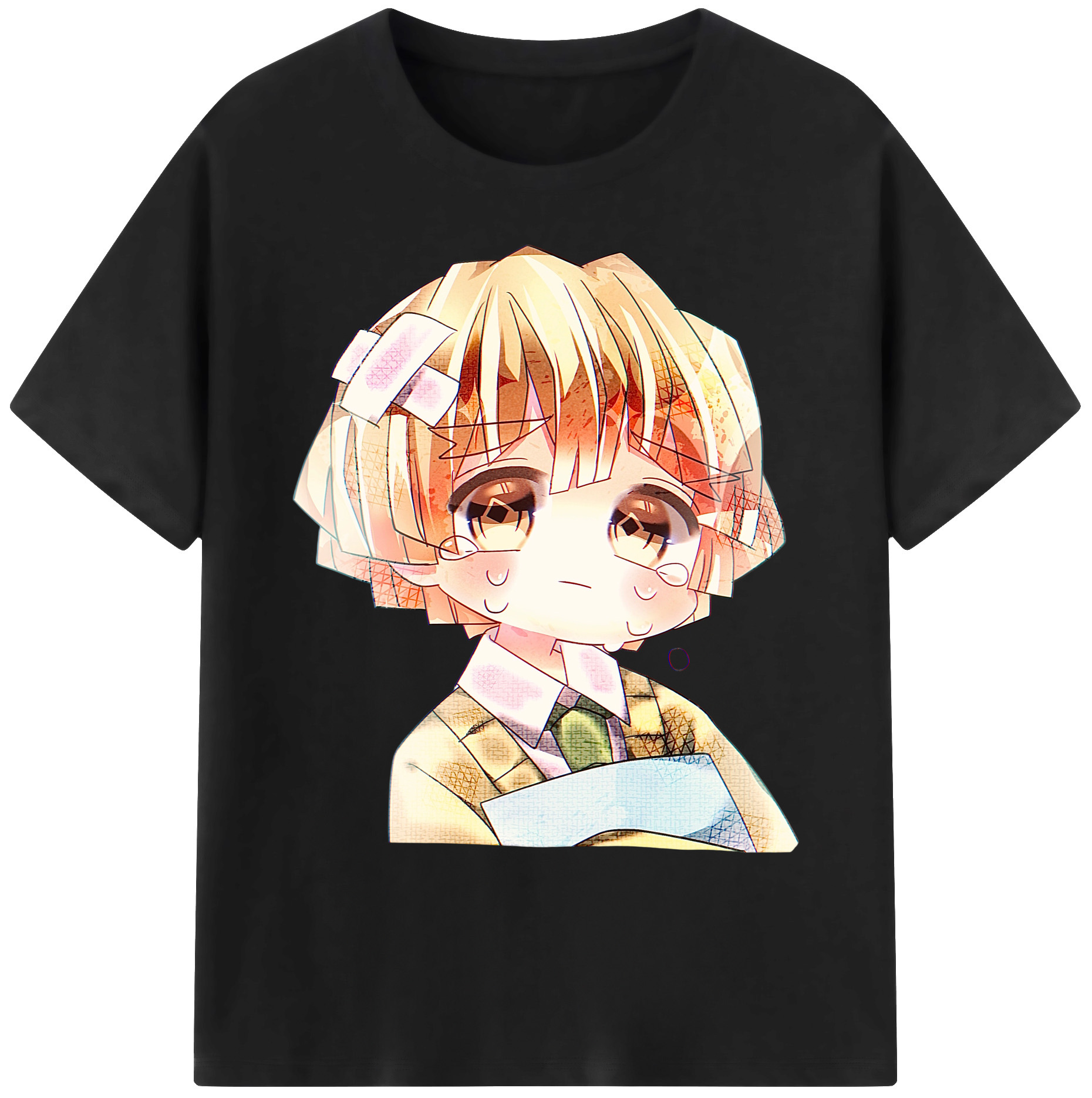 （画像用） 鬼滅の刃（きめつのやいば）我妻 善逸／あがつま ぜんいつ Agatsuma Zenitsu 綿100％ メンズ半袖Tシャツ｜肌触りやわらか＆通気性