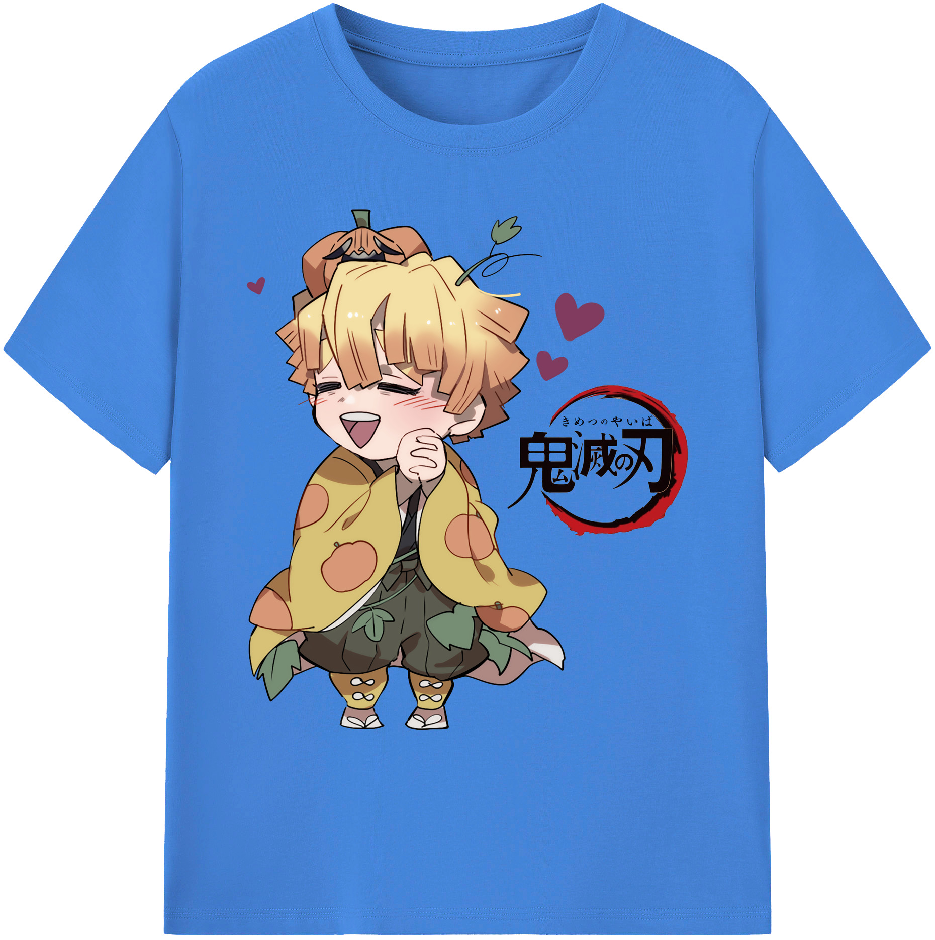 （画像用） 鬼滅の刃（きめつのやいば）我妻 善逸／あがつま ぜんいつ Agatsuma Zenitsu 綿100％ メンズ半袖Tシャツ｜肌触りやわらか＆通気性
