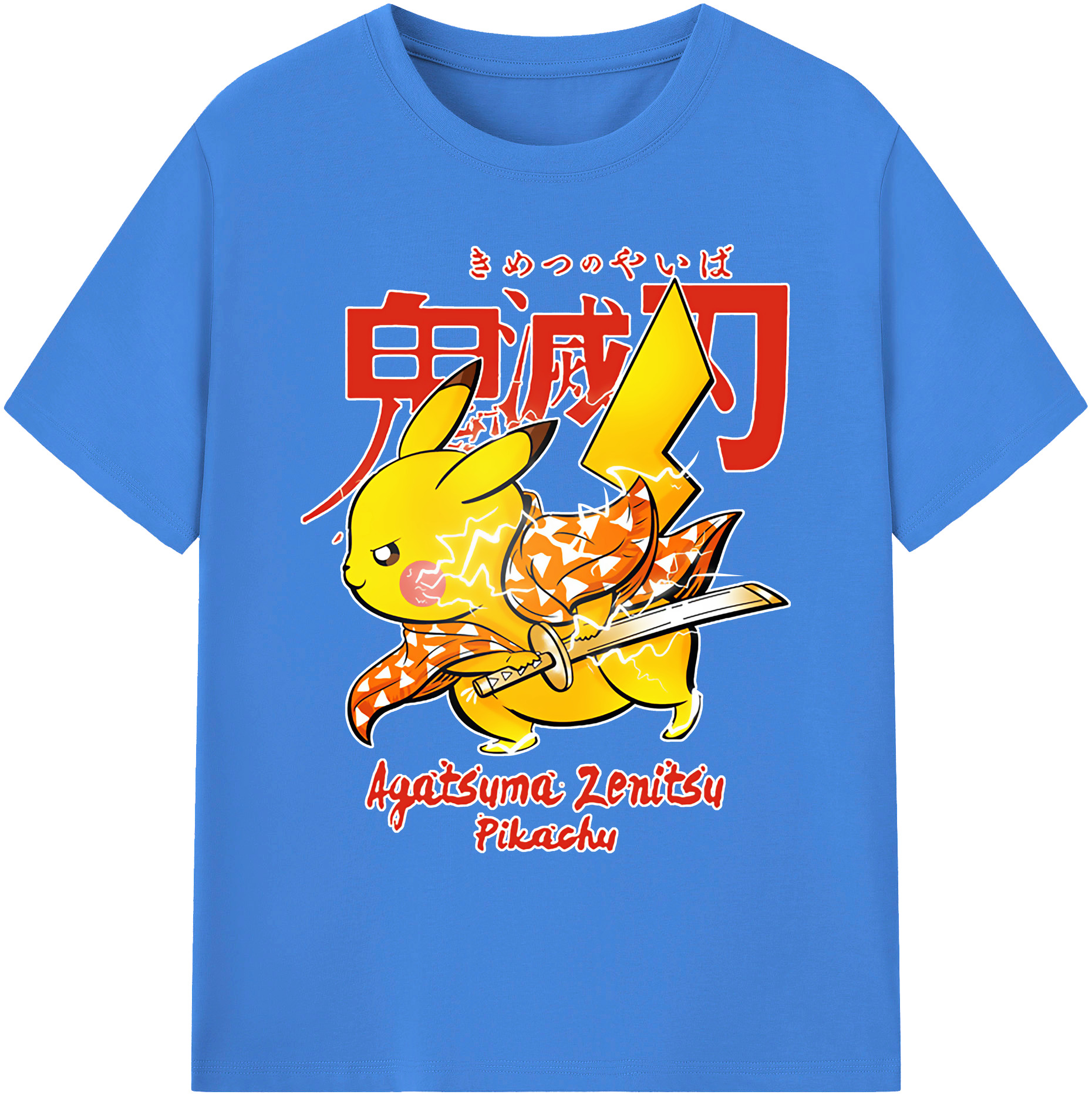 （画像用） 鬼滅の刃（きめつのやいば）我妻 善逸／あがつま ぜんいつ Agatsuma Zenitsu 綿100％ メンズ半袖Tシャツ｜肌触りやわらか＆通気性