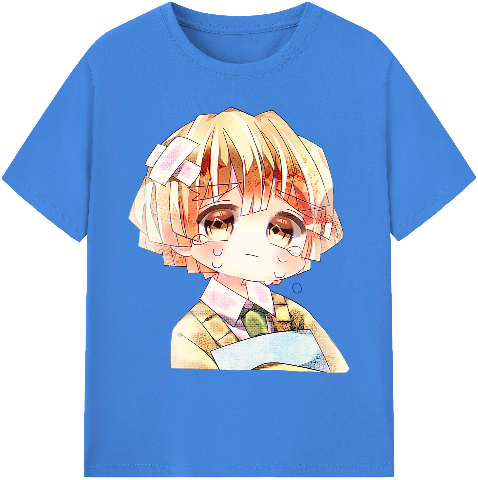（画像用） 鬼滅の刃（きめつのやいば）我妻 善逸／あがつま ぜんいつ Agatsuma Zenitsu 綿100％ メンズ半袖Tシャツ｜肌触りやわらか＆通気性