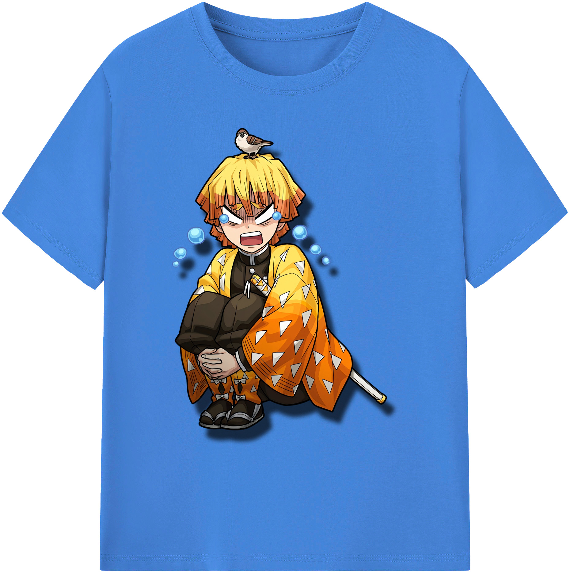 （画像用） 鬼滅の刃（きめつのやいば）我妻 善逸／あがつま ぜんいつ Agatsuma Zenitsu 綿100％ メンズ半袖Tシャツ｜肌触りやわらか＆通気性