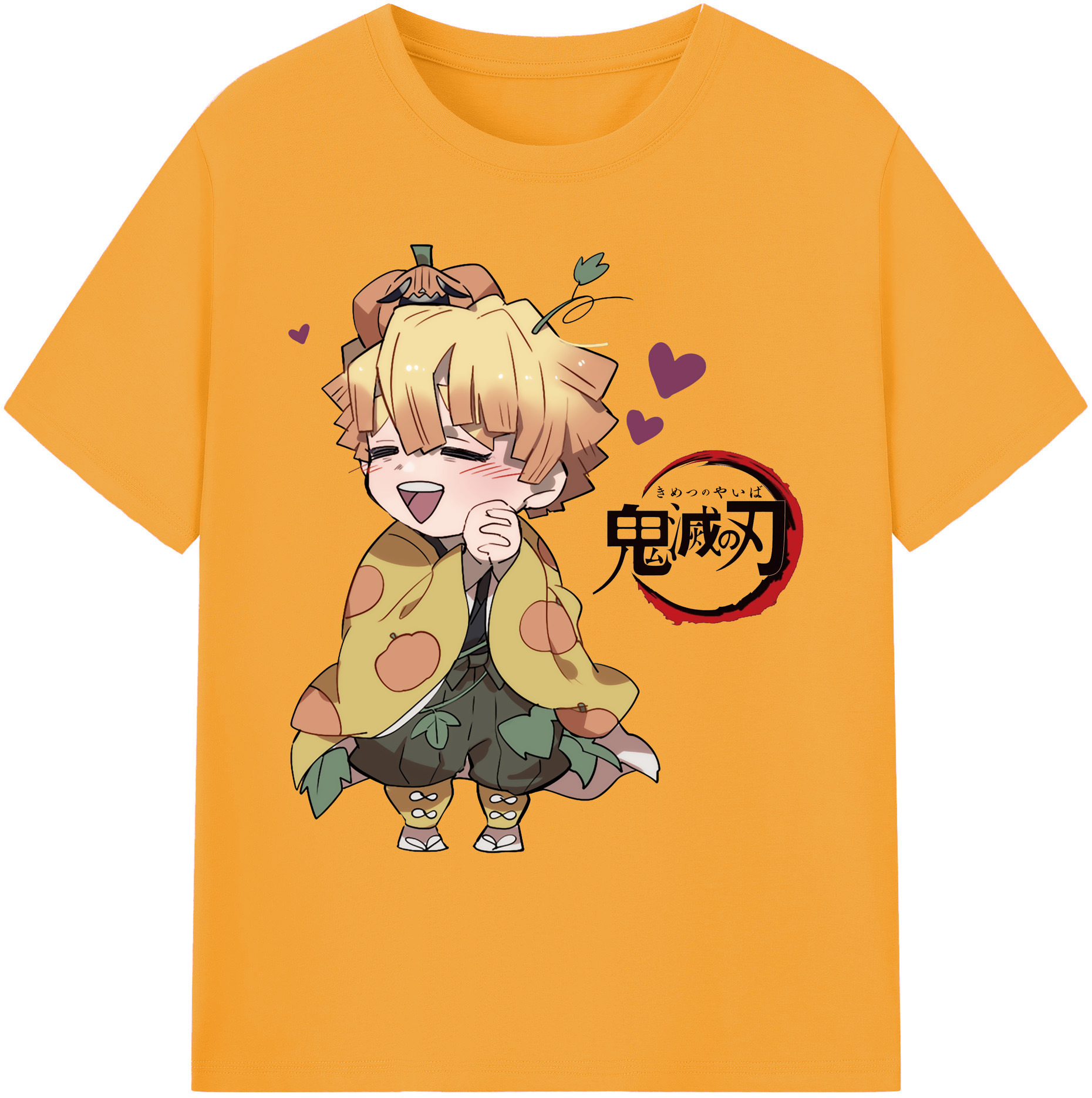 （画像用） 鬼滅の刃（きめつのやいば）我妻 善逸／あがつま ぜんいつ Agatsuma Zenitsu 綿100％ メンズ半袖Tシャツ｜肌触りやわらか＆通気性