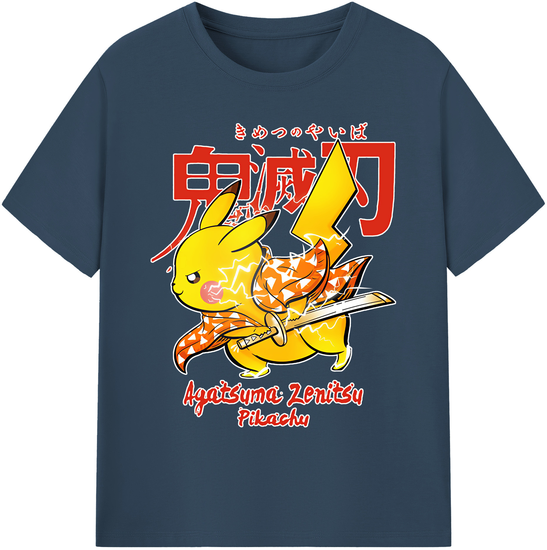 （画像用） 鬼滅の刃（きめつのやいば）我妻 善逸／あがつま ぜんいつ Agatsuma Zenitsu 綿100％ メンズ半袖Tシャツ｜肌触りやわらか＆通気性
