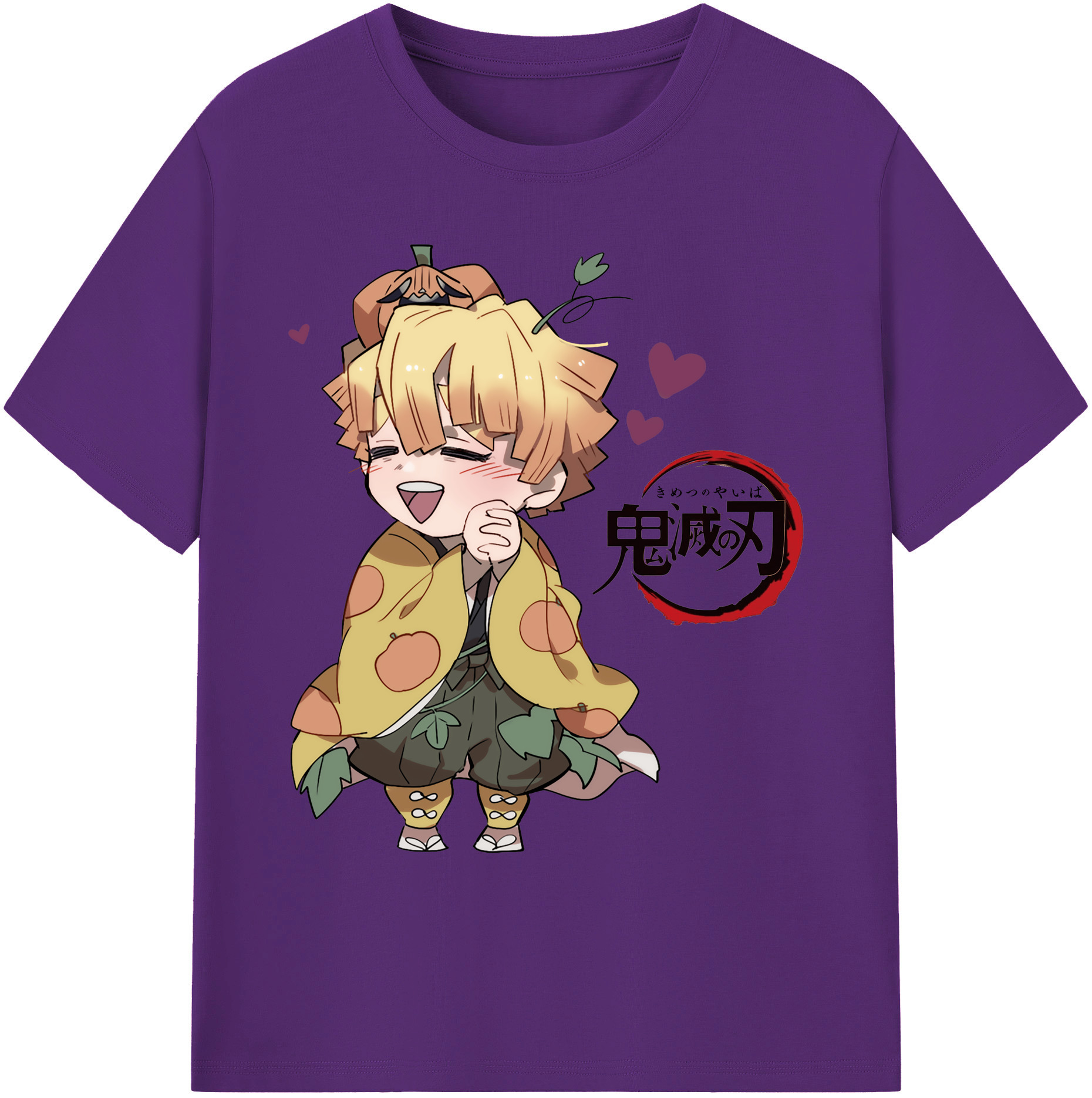 （画像用） 鬼滅の刃（きめつのやいば）我妻 善逸／あがつま ぜんいつ Agatsuma Zenitsu 綿100％ メンズ半袖Tシャツ｜肌触りやわらか＆通気性