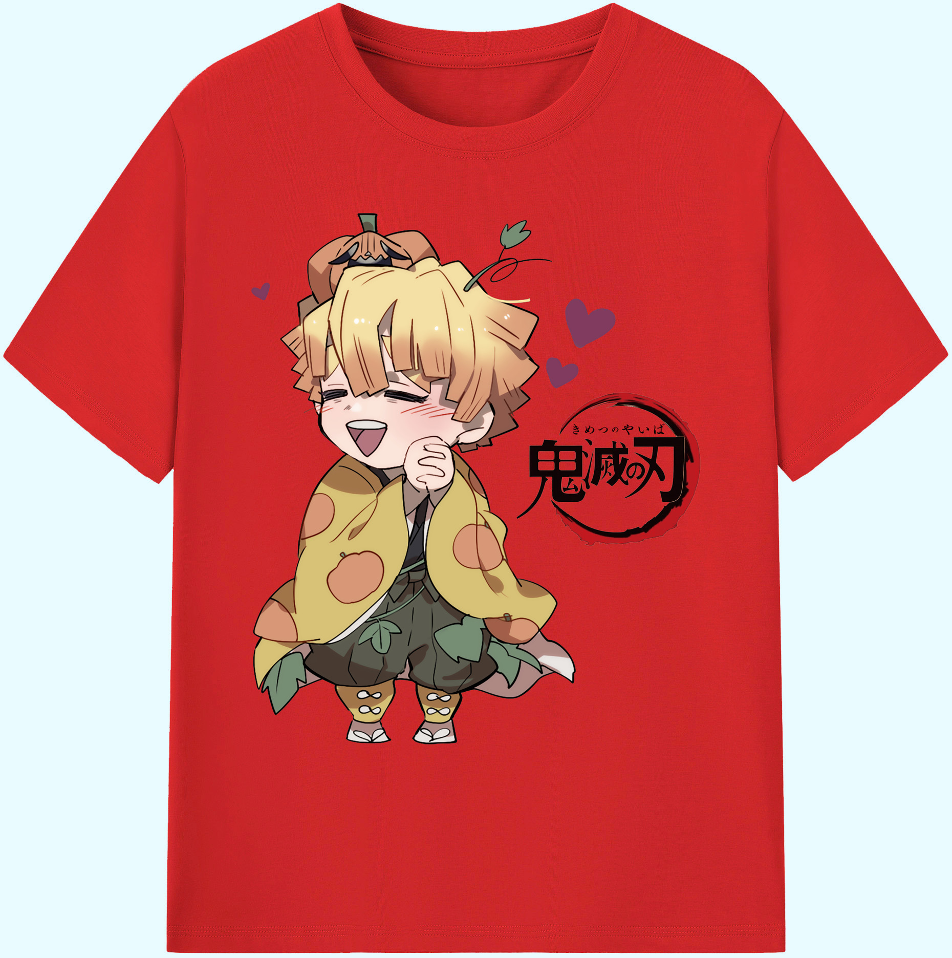 （画像用） 鬼滅の刃（きめつのやいば）我妻 善逸／あがつま ぜんいつ Agatsuma Zenitsu 綿100％ メンズ半袖Tシャツ｜肌触りやわらか＆通気性