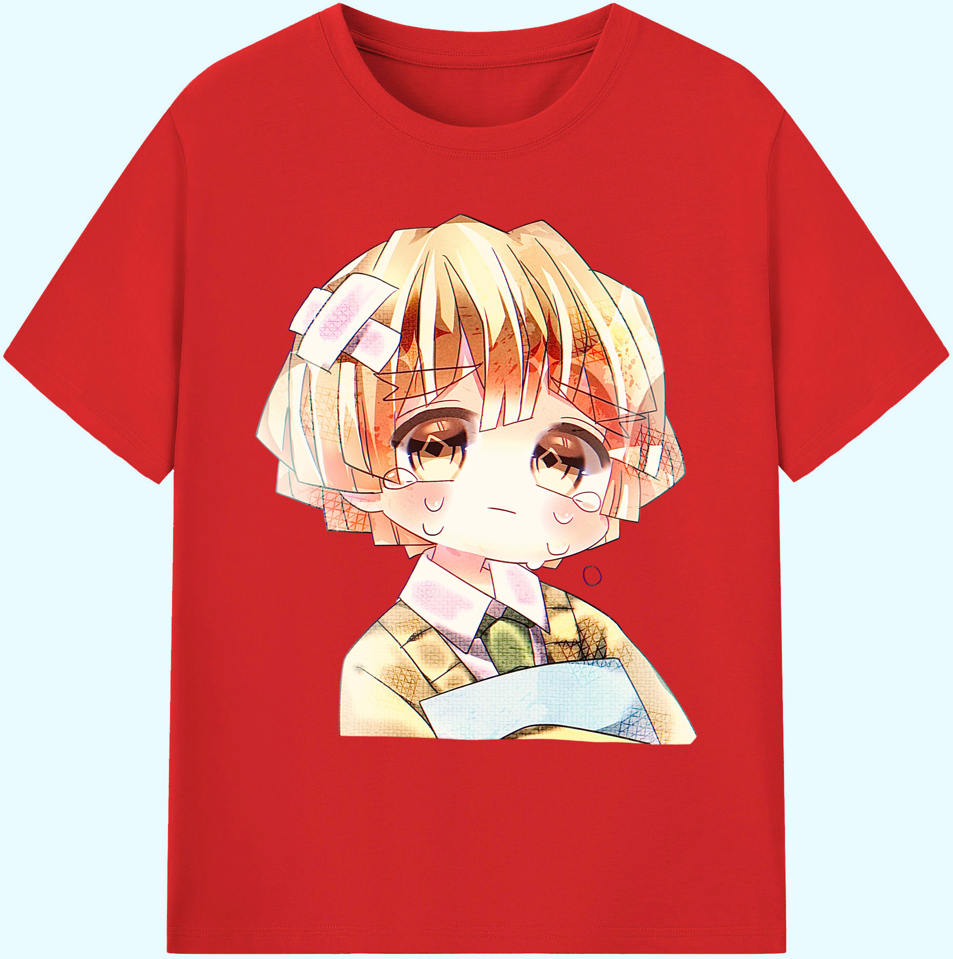 （画像用） 鬼滅の刃（きめつのやいば）我妻 善逸／あがつま ぜんいつ Agatsuma Zenitsu 綿100％ メンズ半袖Tシャツ｜肌触りやわらか＆通気性