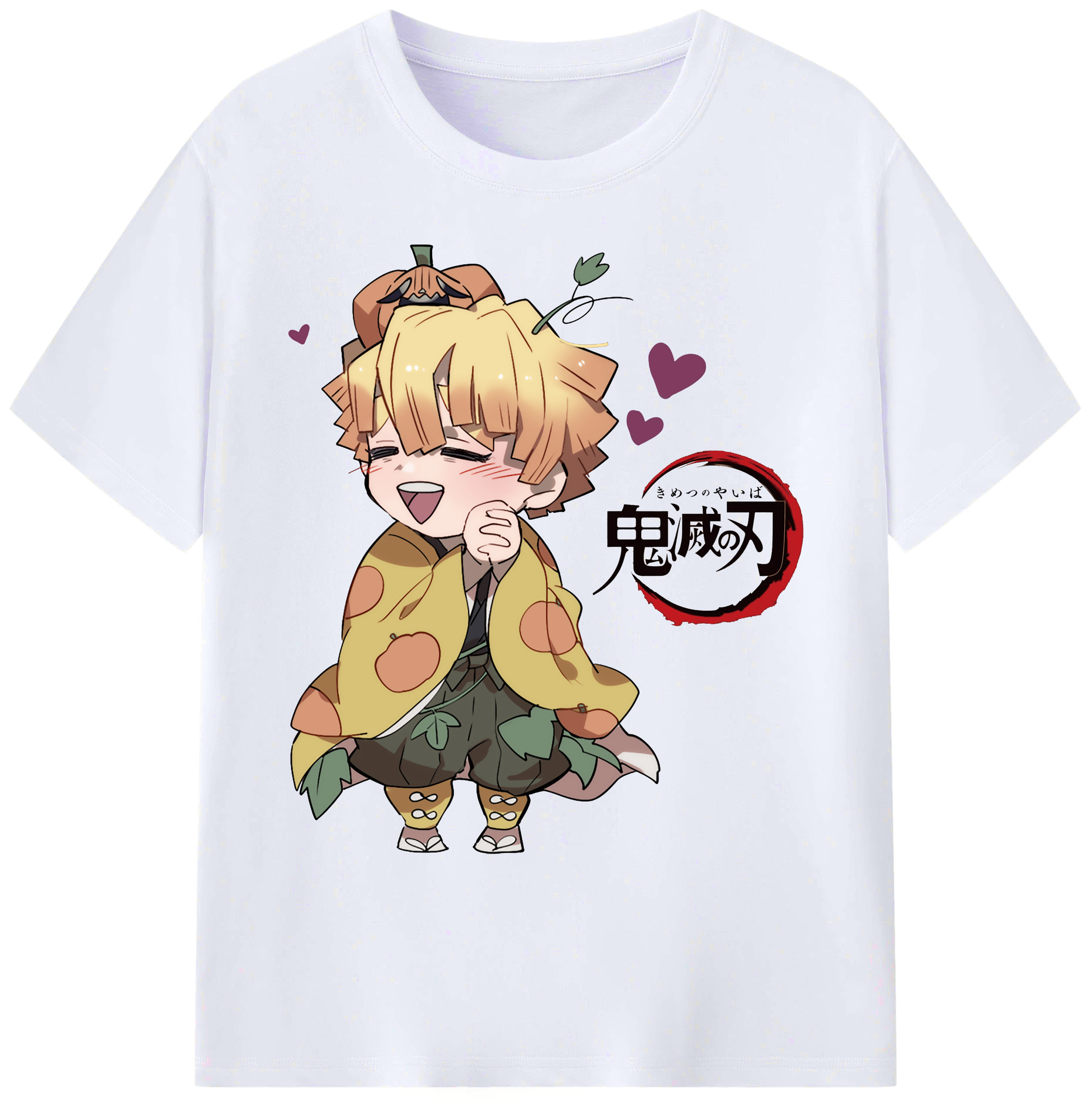 （画像用） 鬼滅の刃（きめつのやいば）我妻 善逸／あがつま ぜんいつ Agatsuma Zenitsu 綿100％ メンズ半袖Tシャツ｜肌触りやわらか＆通気性